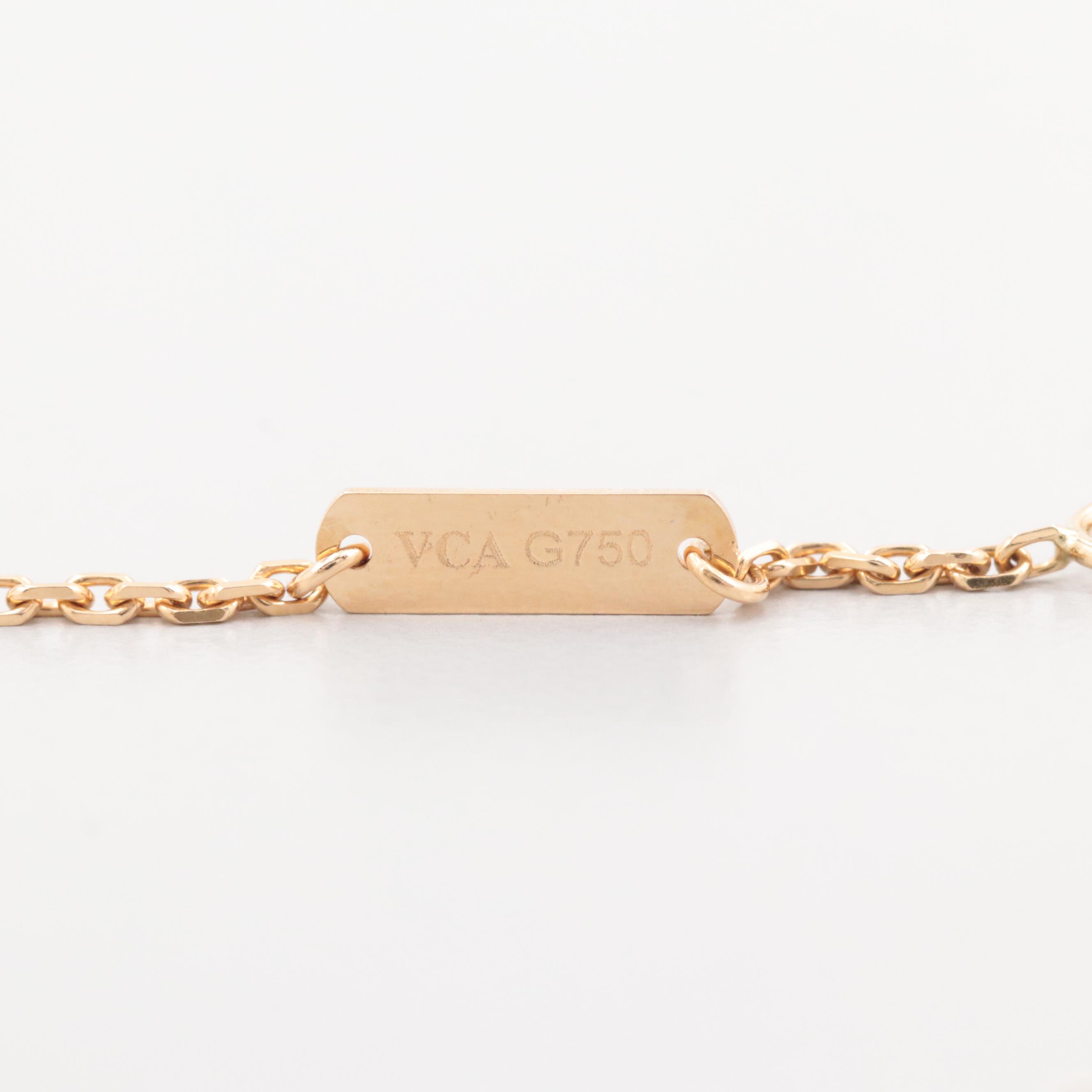 Van Cleef & Arpels 18K Yellow Gold "Alhambra" Turquoise Pendant Necklace