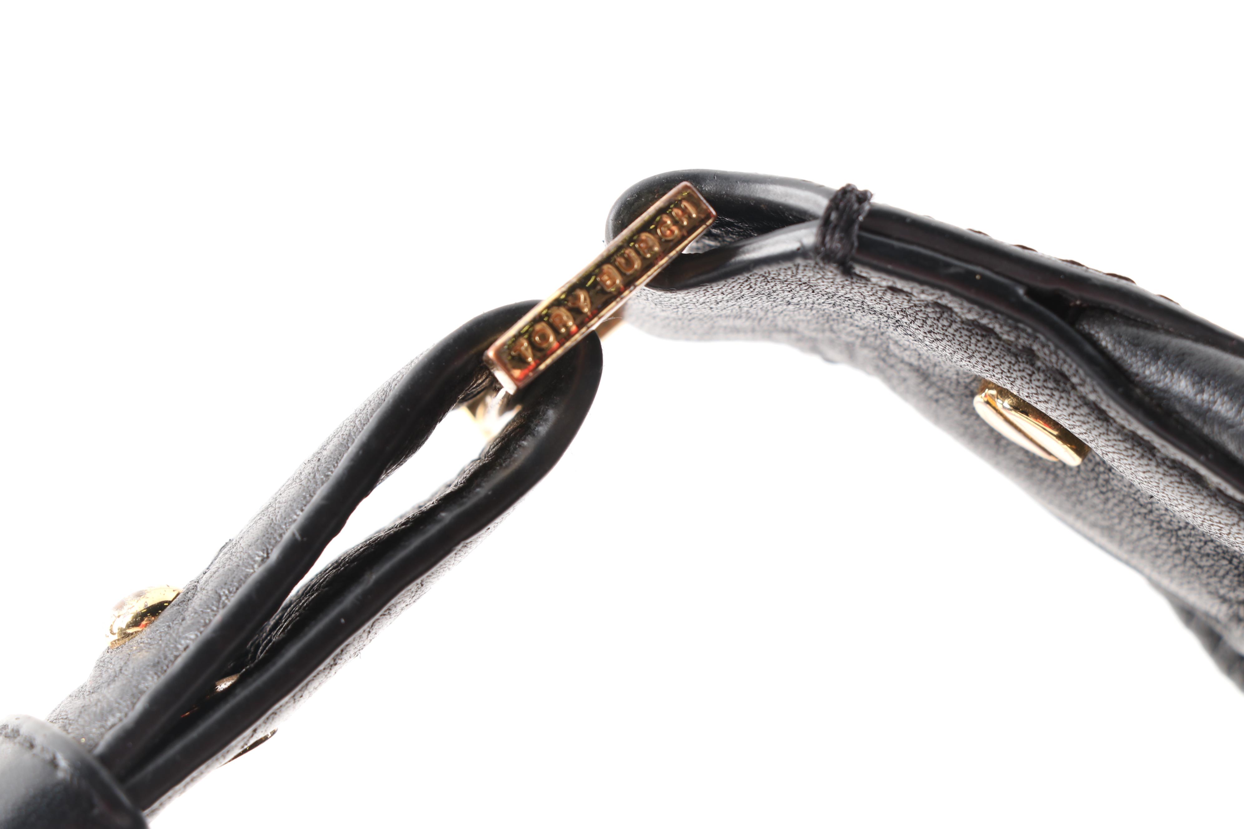 Tory Burch Amanda Black Pebble Leather Hobo Bag