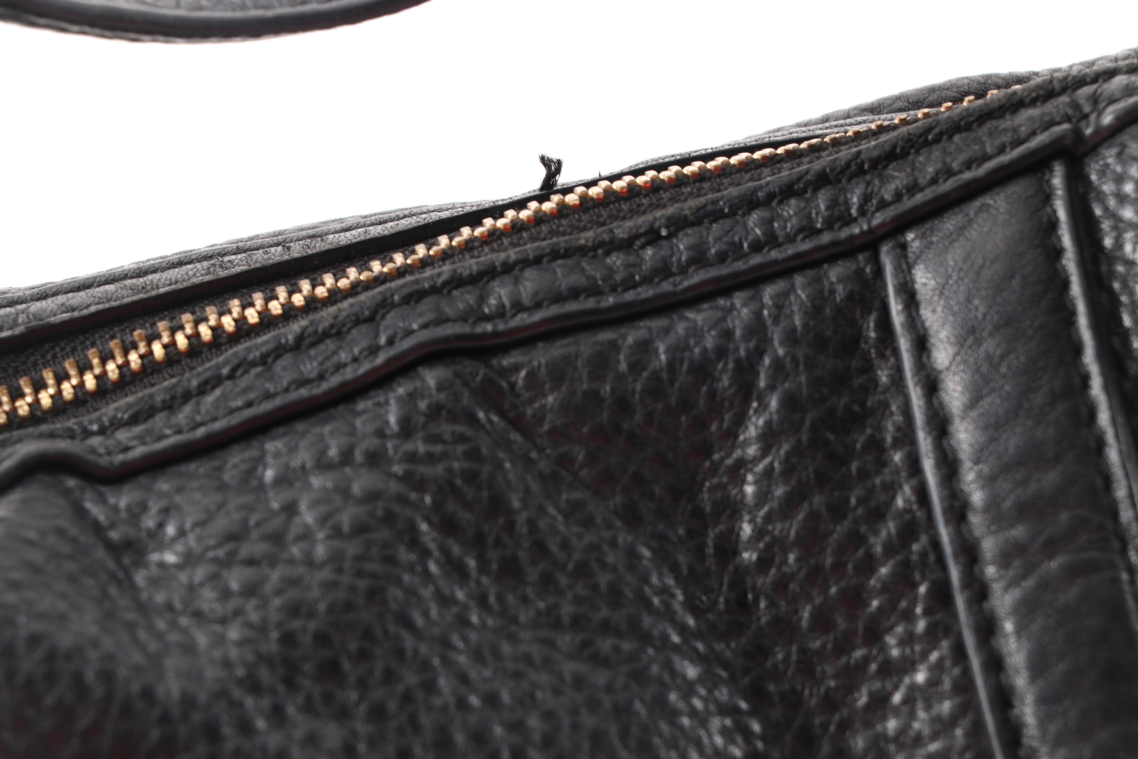 Tory Burch Amanda Black Pebble Leather Hobo Bag