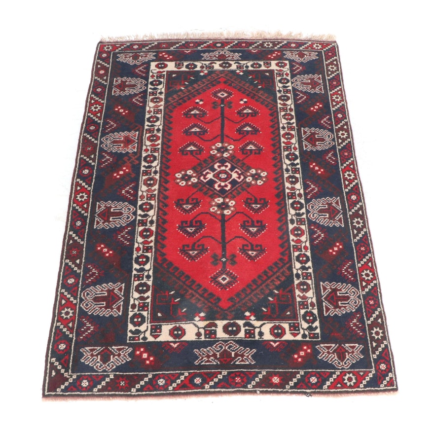 Hand-Knotted Afghan Kazak Wool Area Rug