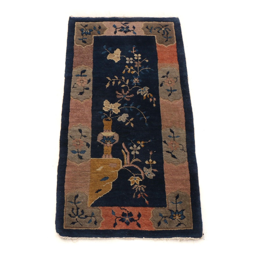 Hand-Knotted Chinese Nichols Style Wool Accent Rug