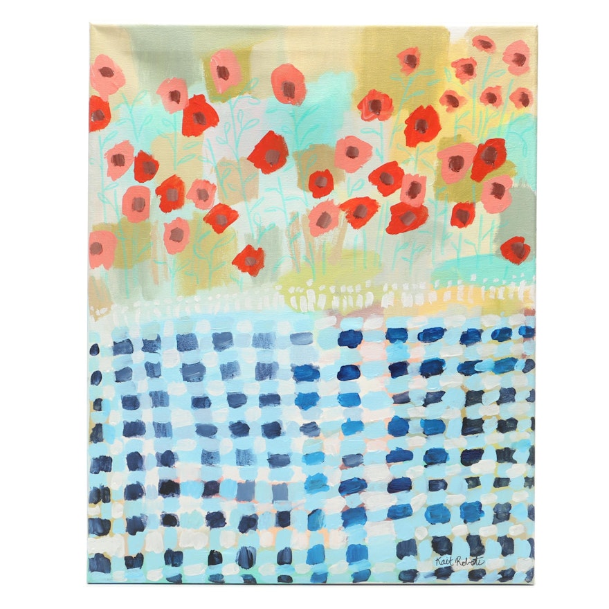 Kait Roberts Acrylic Painting "Poppies and Picnics"