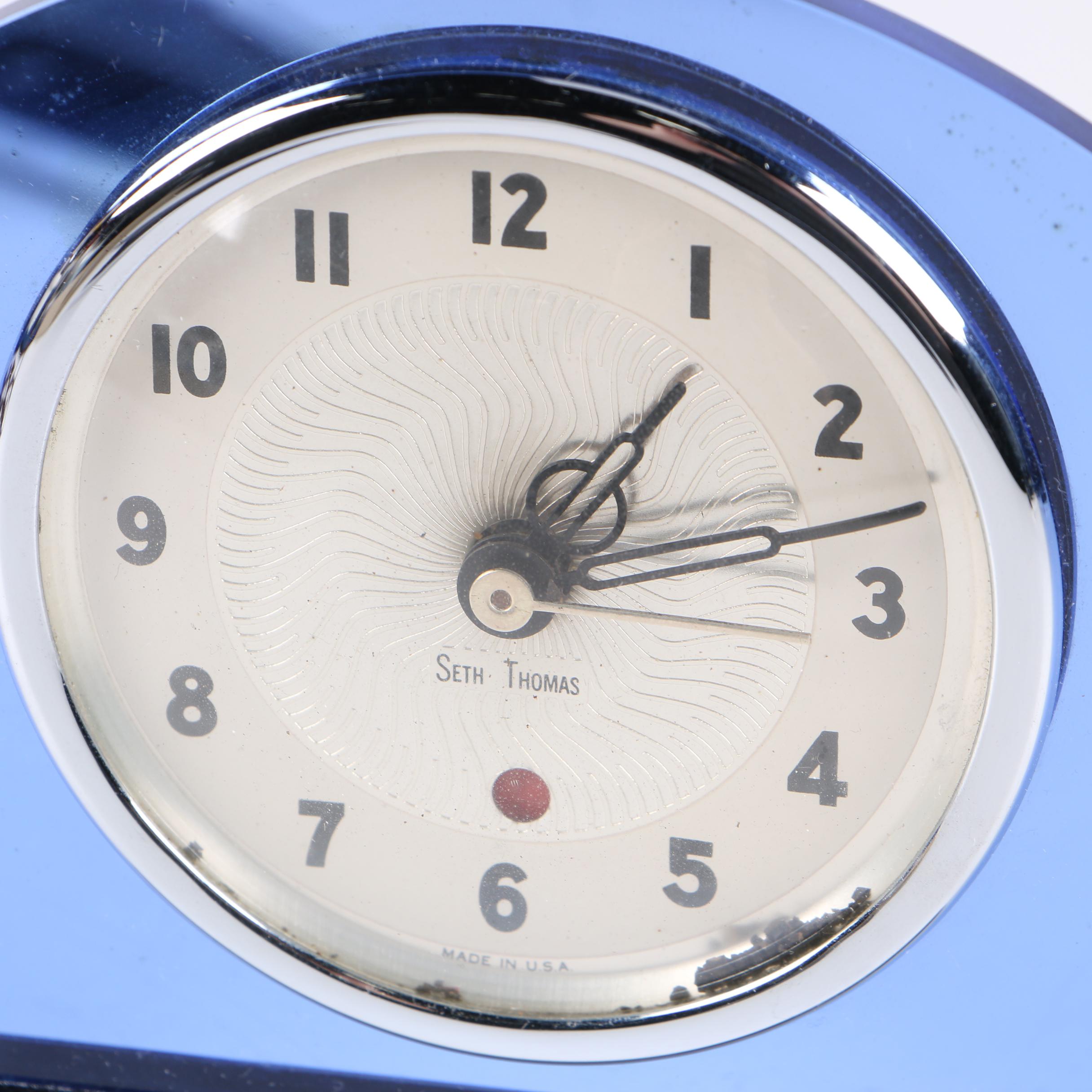 Seth Thomas Blue "Sequin" Electric Mantel Clock, circa 1940