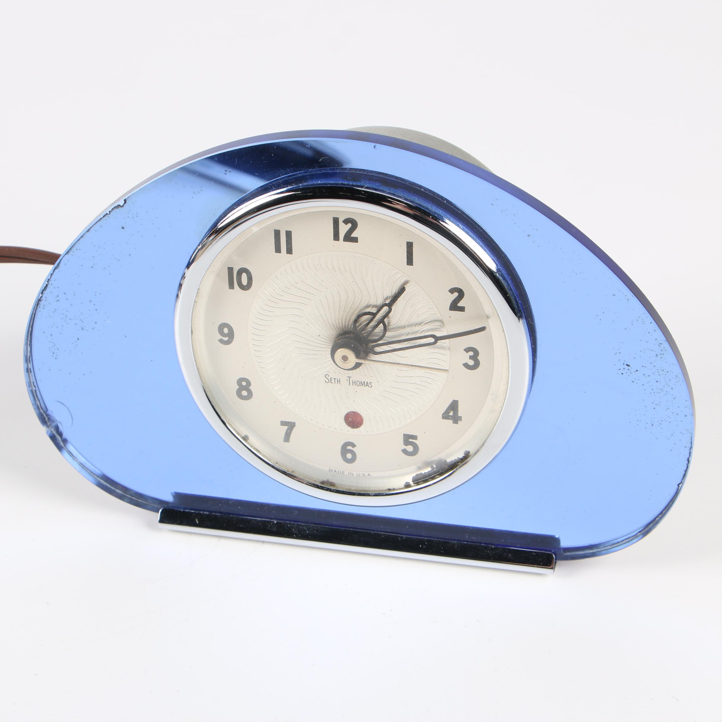 Seth Thomas Blue "Sequin" Electric Mantel Clock, circa 1940