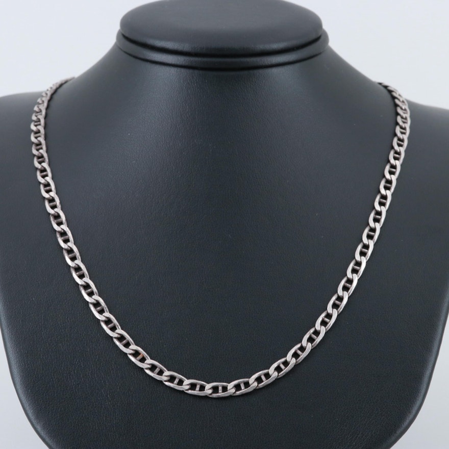 Sterling Silver Anchor Chain Necklace