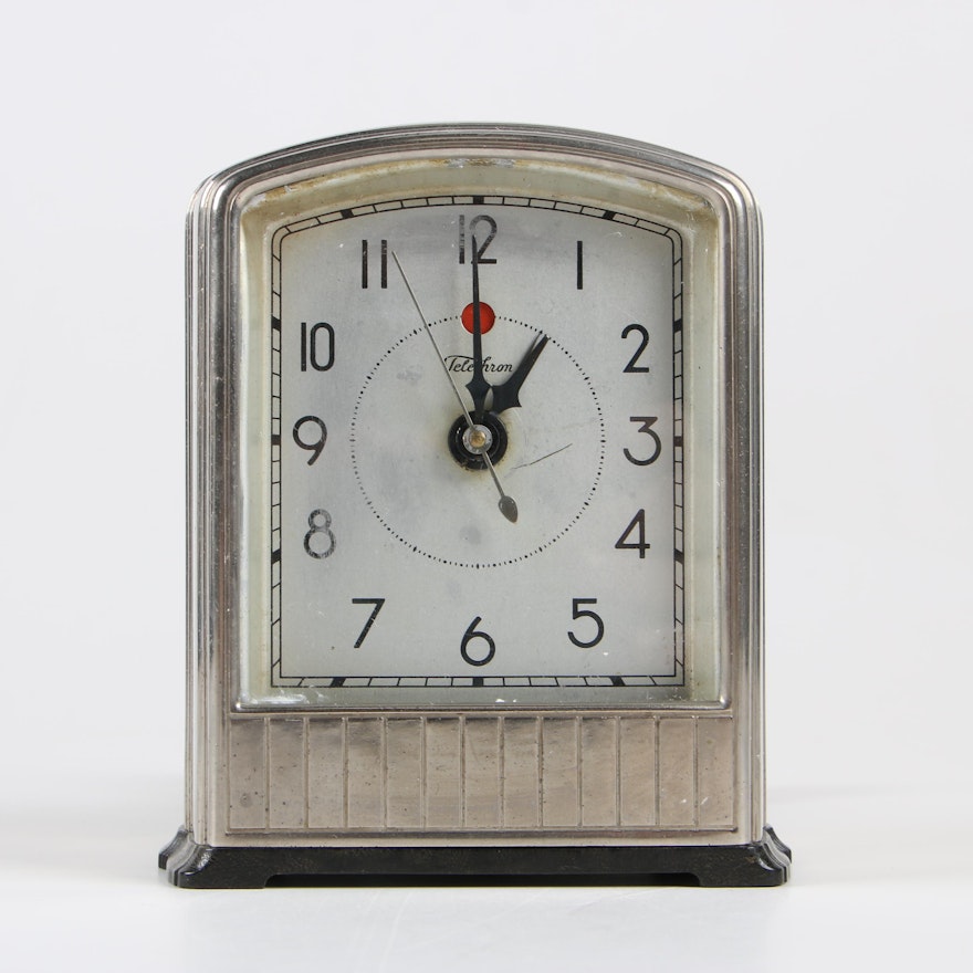 Telechron Dura-Silver-Alloy Electric Alarm Clock, Early 1930s