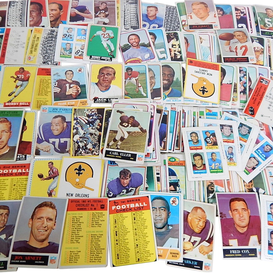 1960s/1970s Topps Football Card Collection with Starr, Mitchell, Eller RC