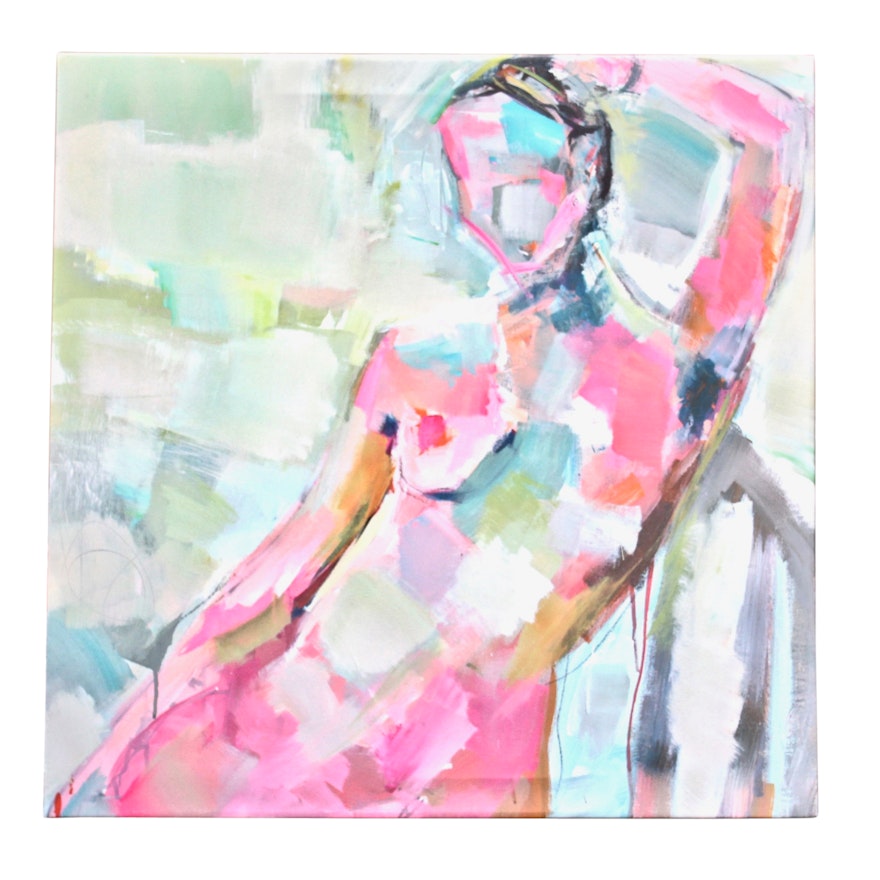 Abstract Nude Art Print on Canvas