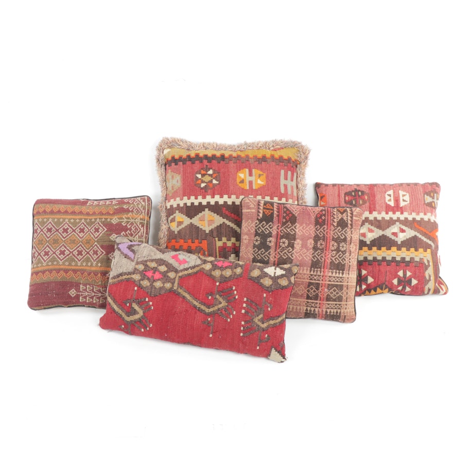 Handwoven Kilim-Faced Throw Pillows