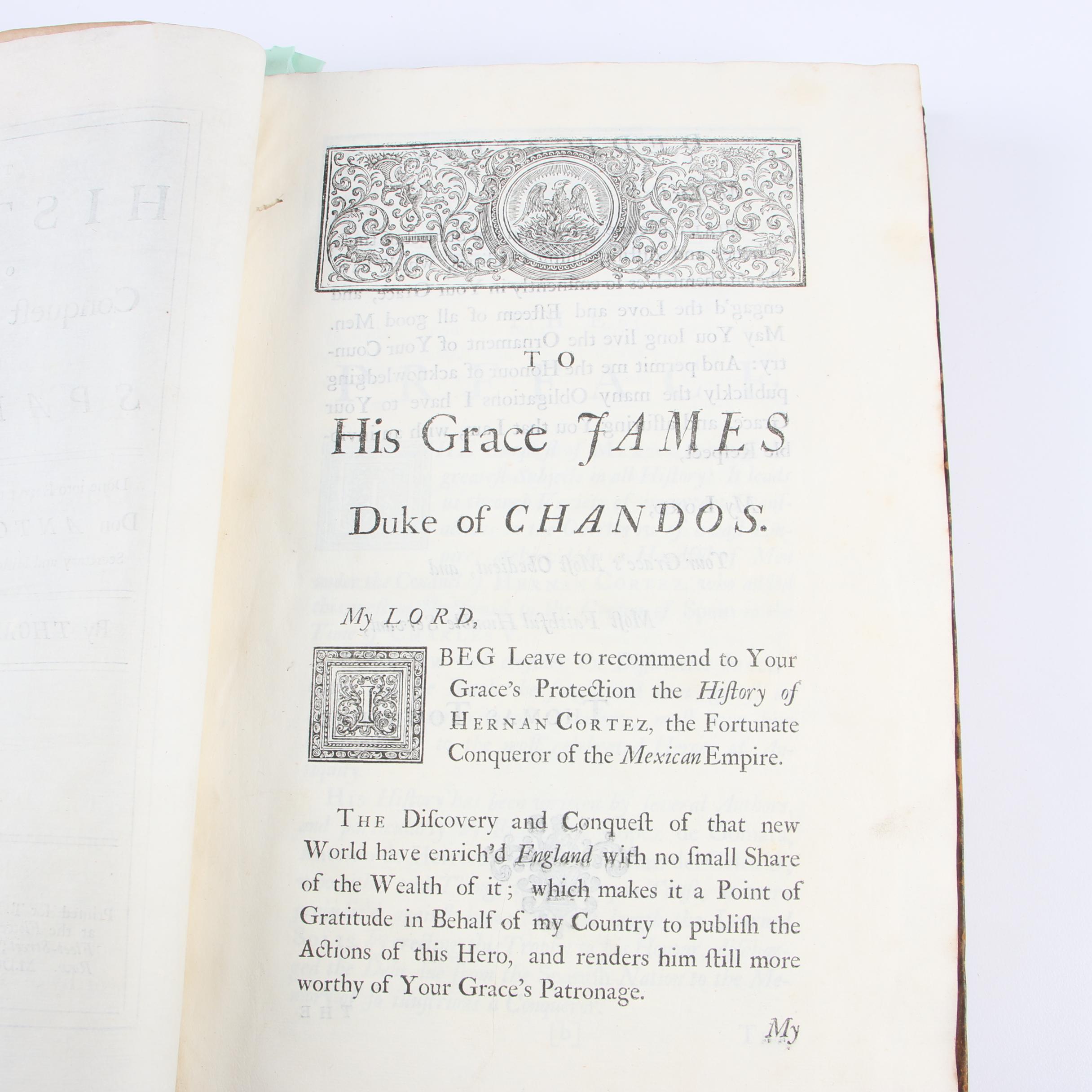 1724 Illustrated "History of the Conquest of Mexico by the Spaniards"