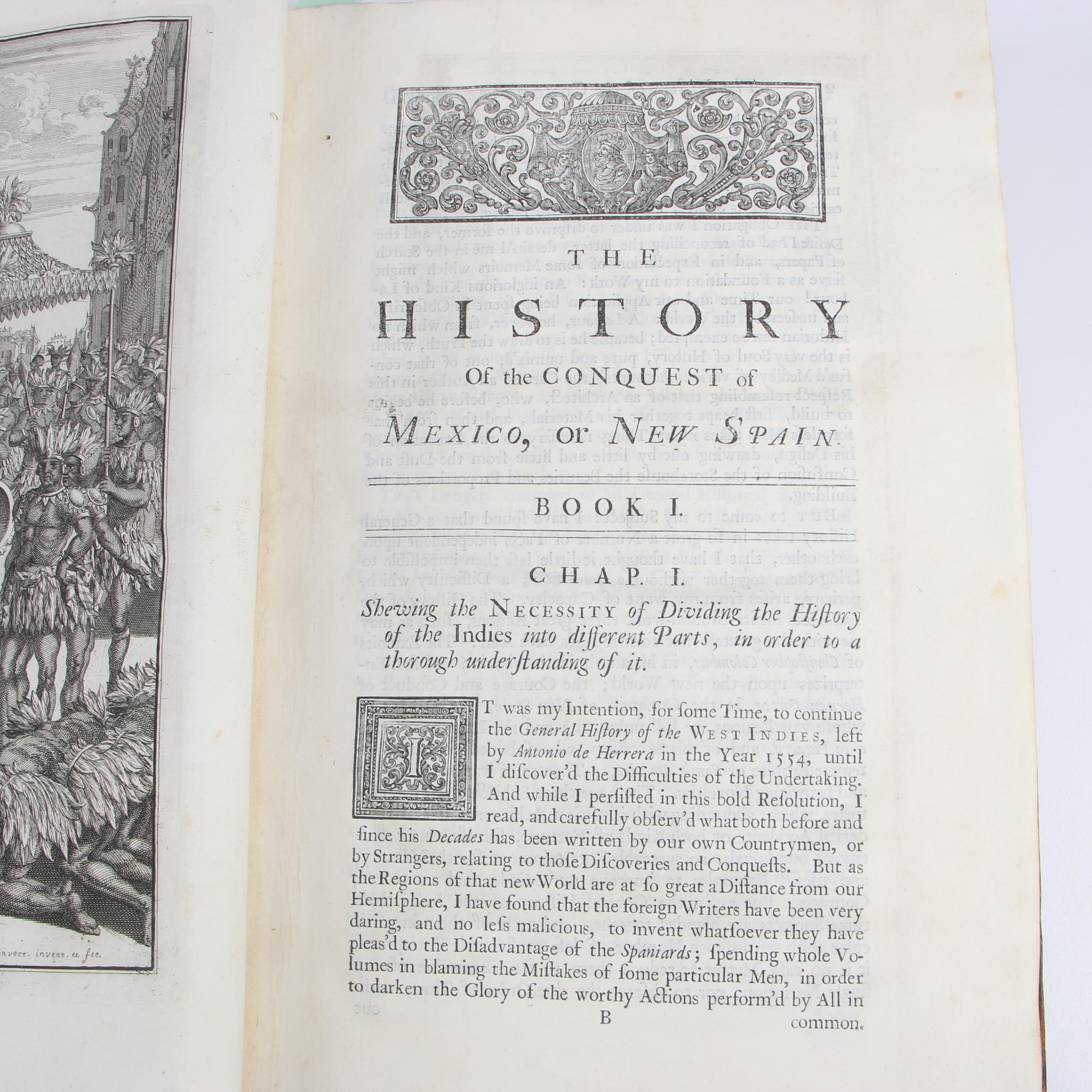 1724 Illustrated "History of the Conquest of Mexico by the Spaniards"