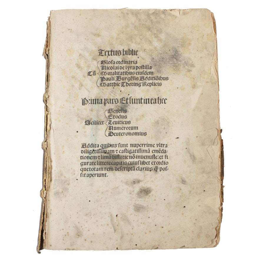 1506 Bible with Gloss of Nicolas of Lyra, Volume I
