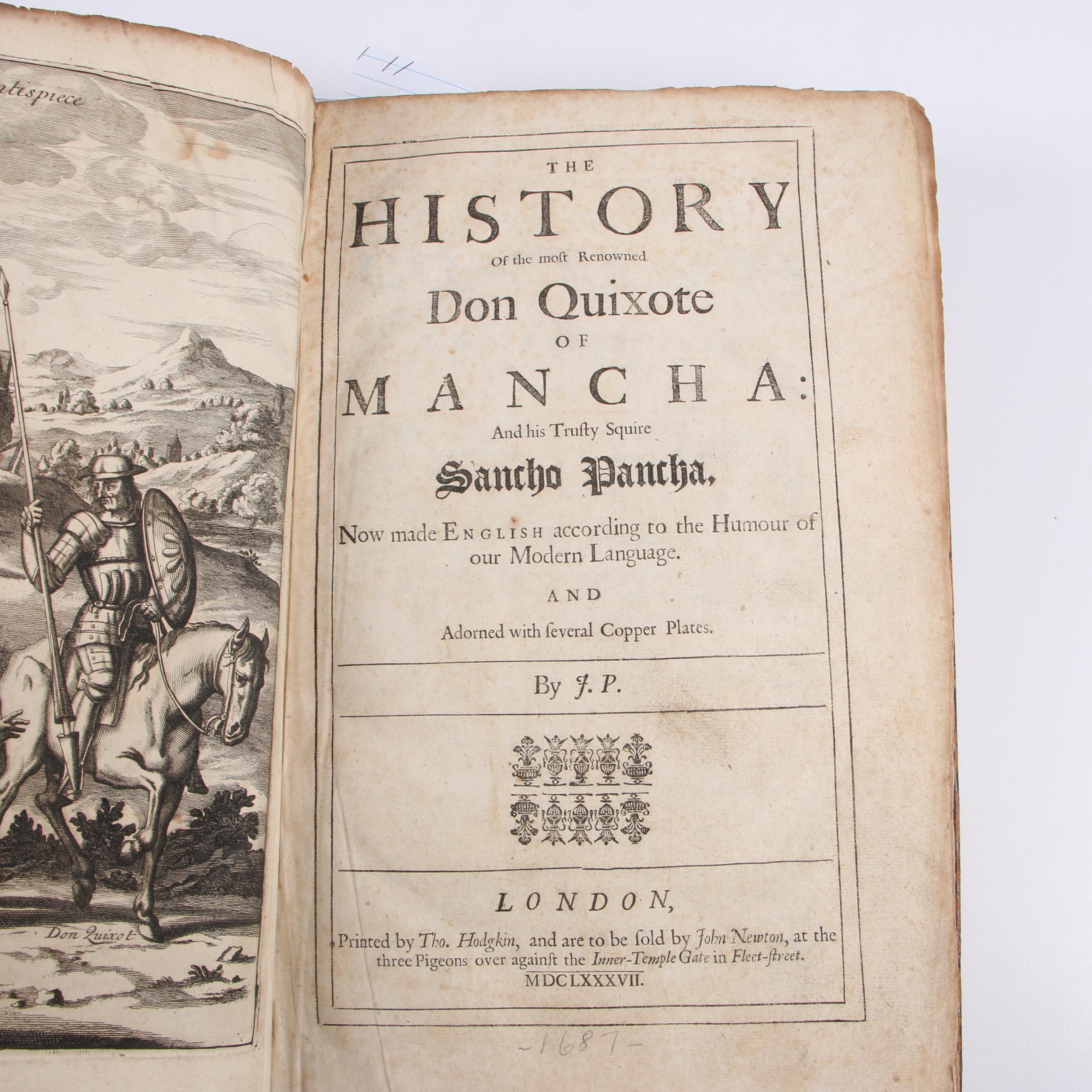 1687 "Don Quixote" First Edition Translated by John Philips