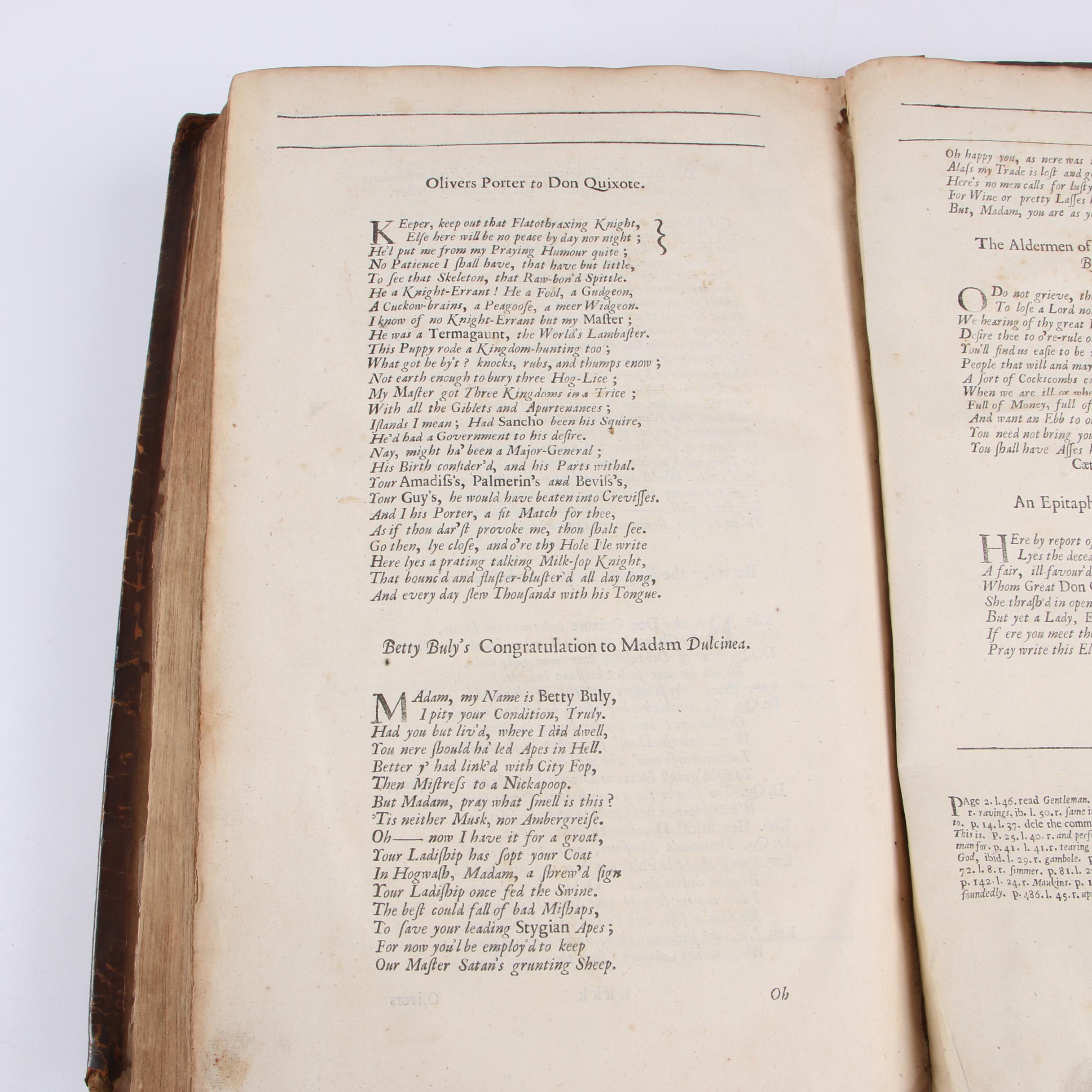 1687 "Don Quixote" First Edition Translated by John Philips