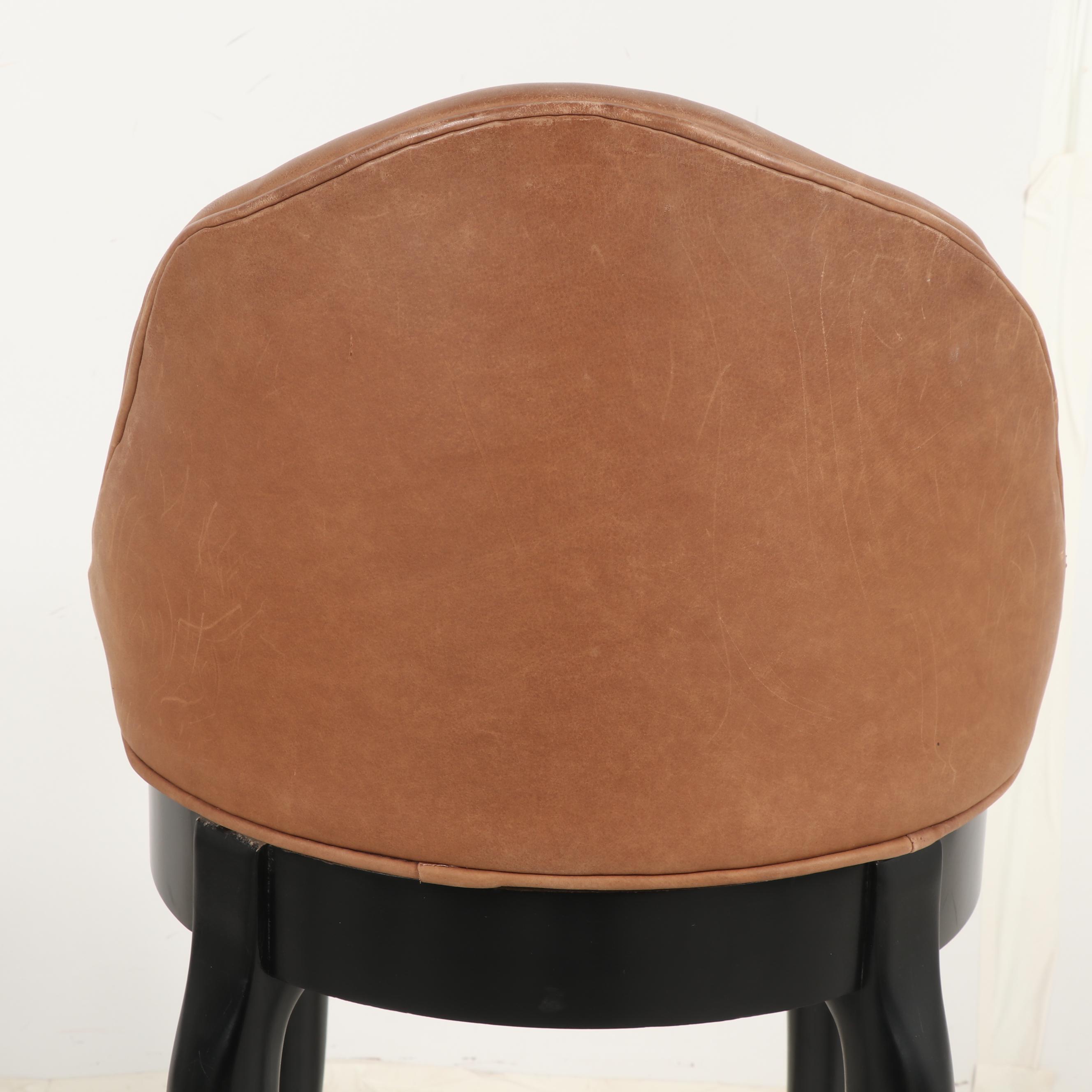 Hickory Chair Company Swivel Bar Stools with Leather Upholstery