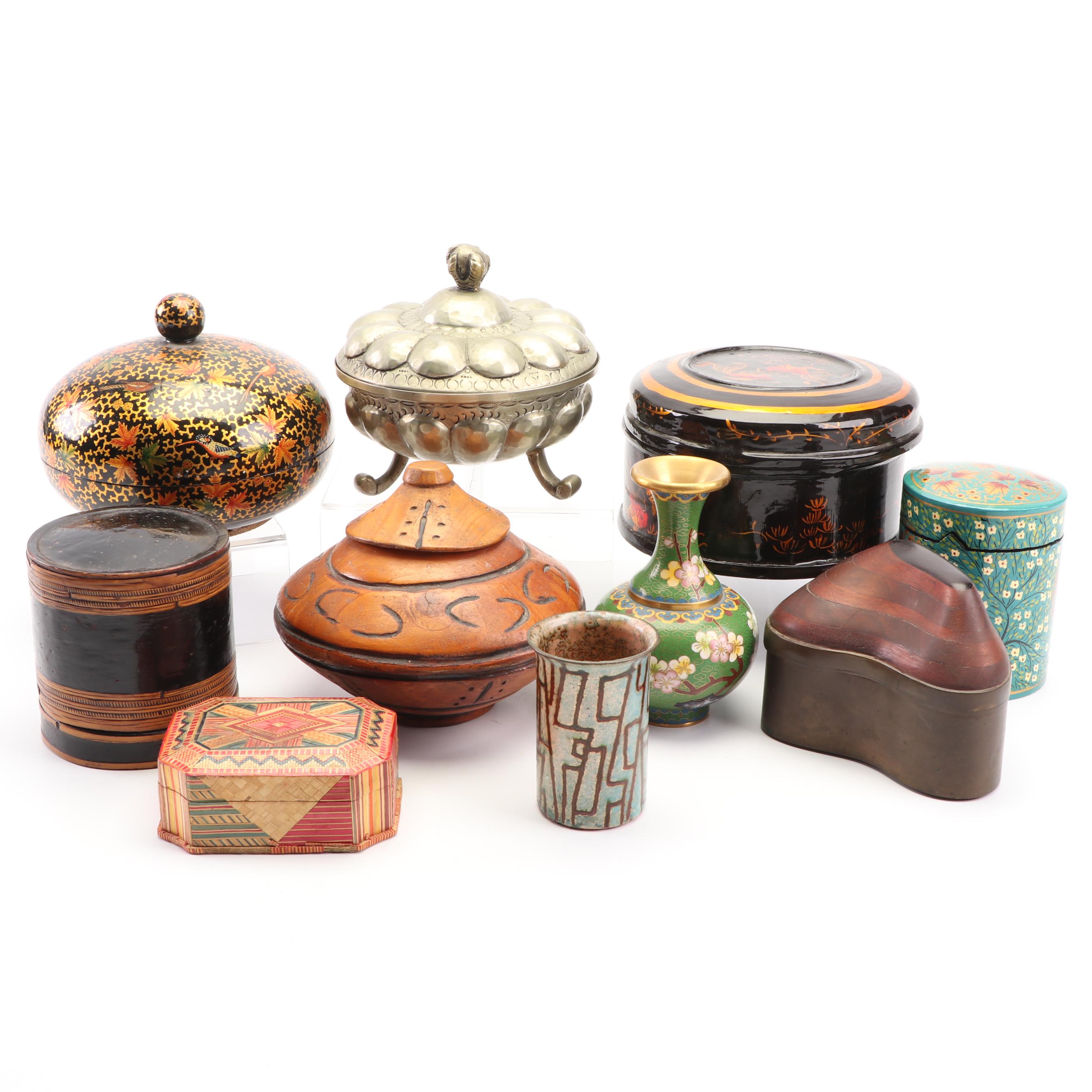 Italian, Chinese, Indian and Brazilian Decorative Boxes and Decor