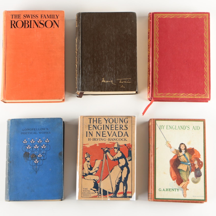 Vintage Books featuring Mark Twain and Henry Wadsworth Longfellow