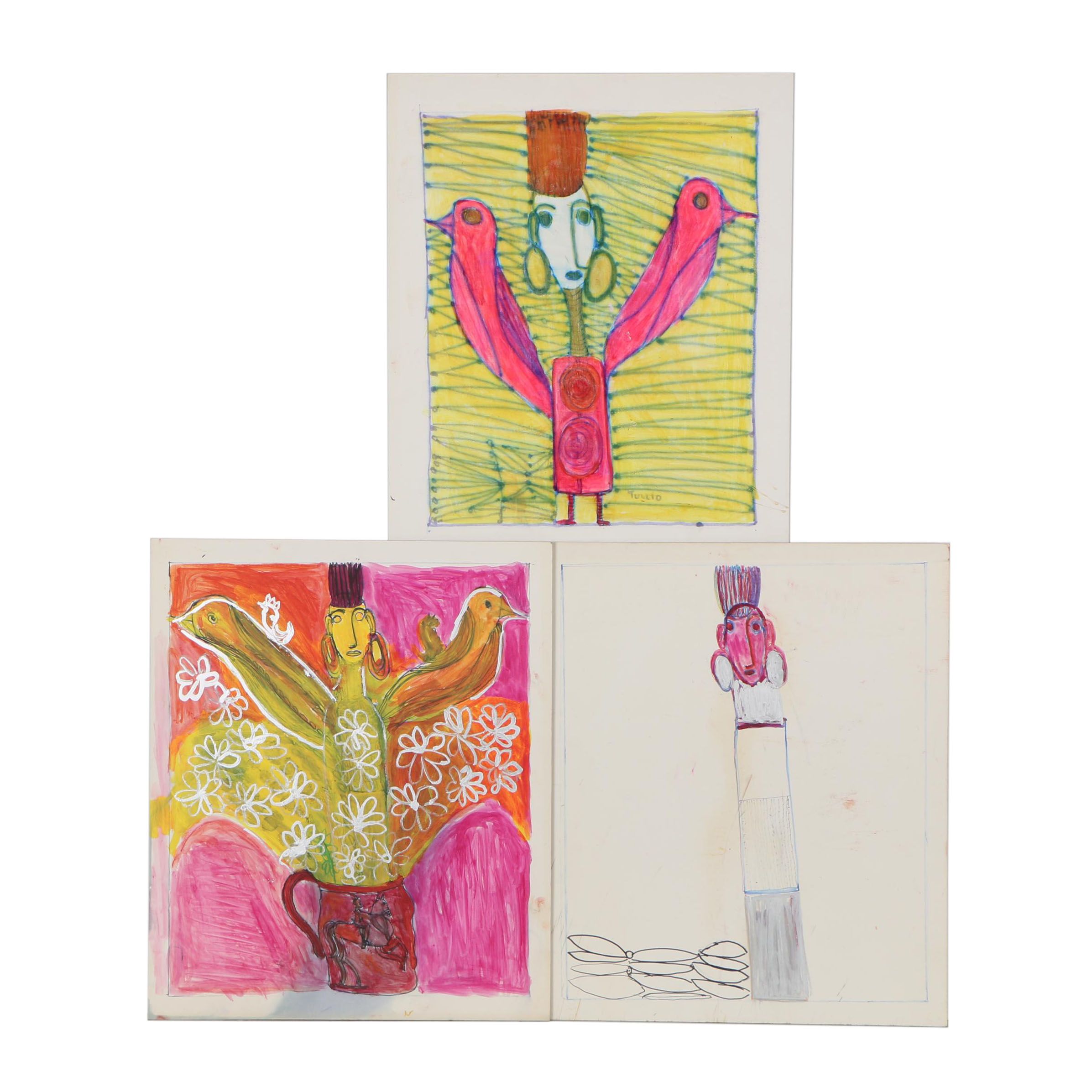 Charles Tullio Mixed Media Paintings