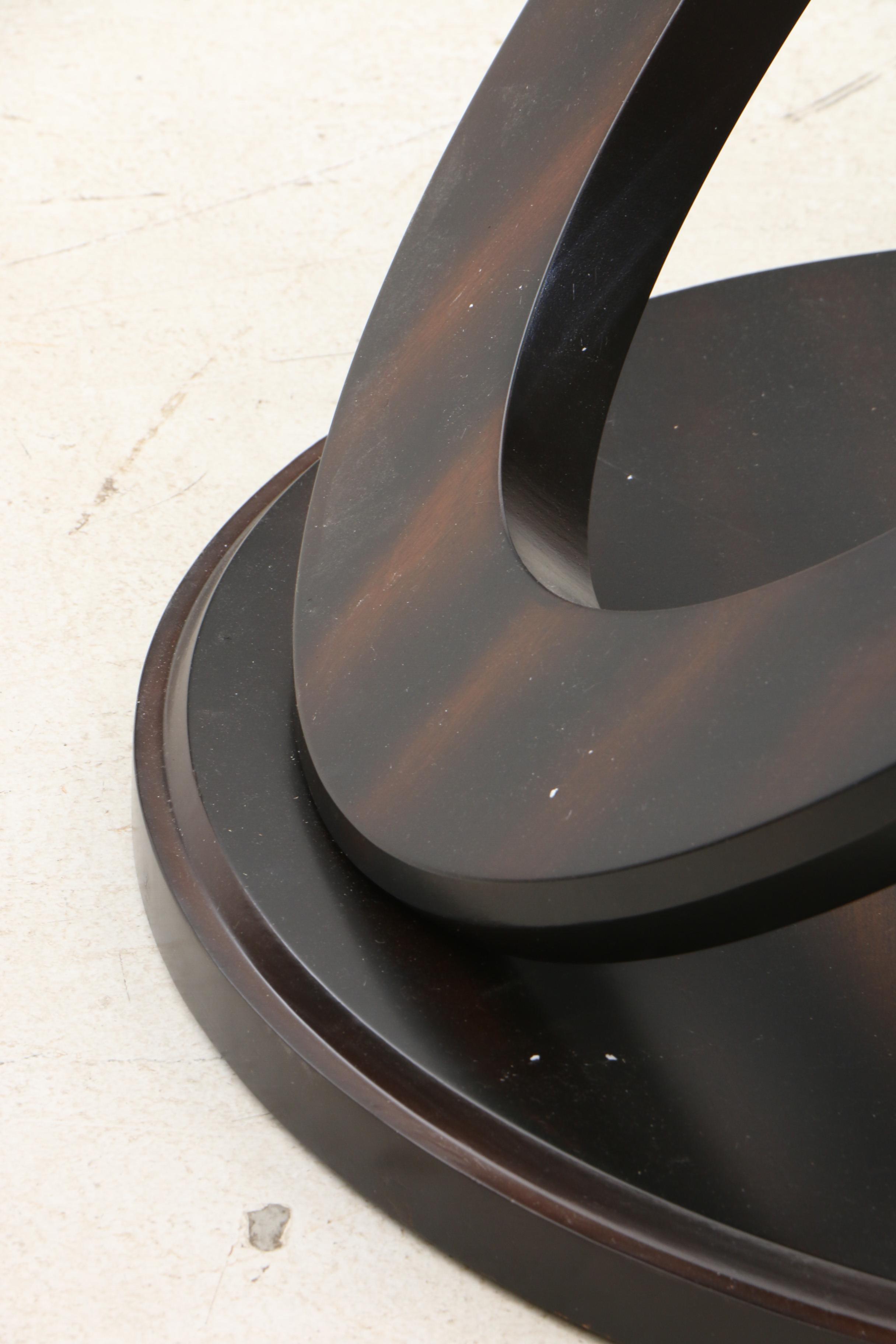 Modernist Beveled Edge Glass Top Dining Table