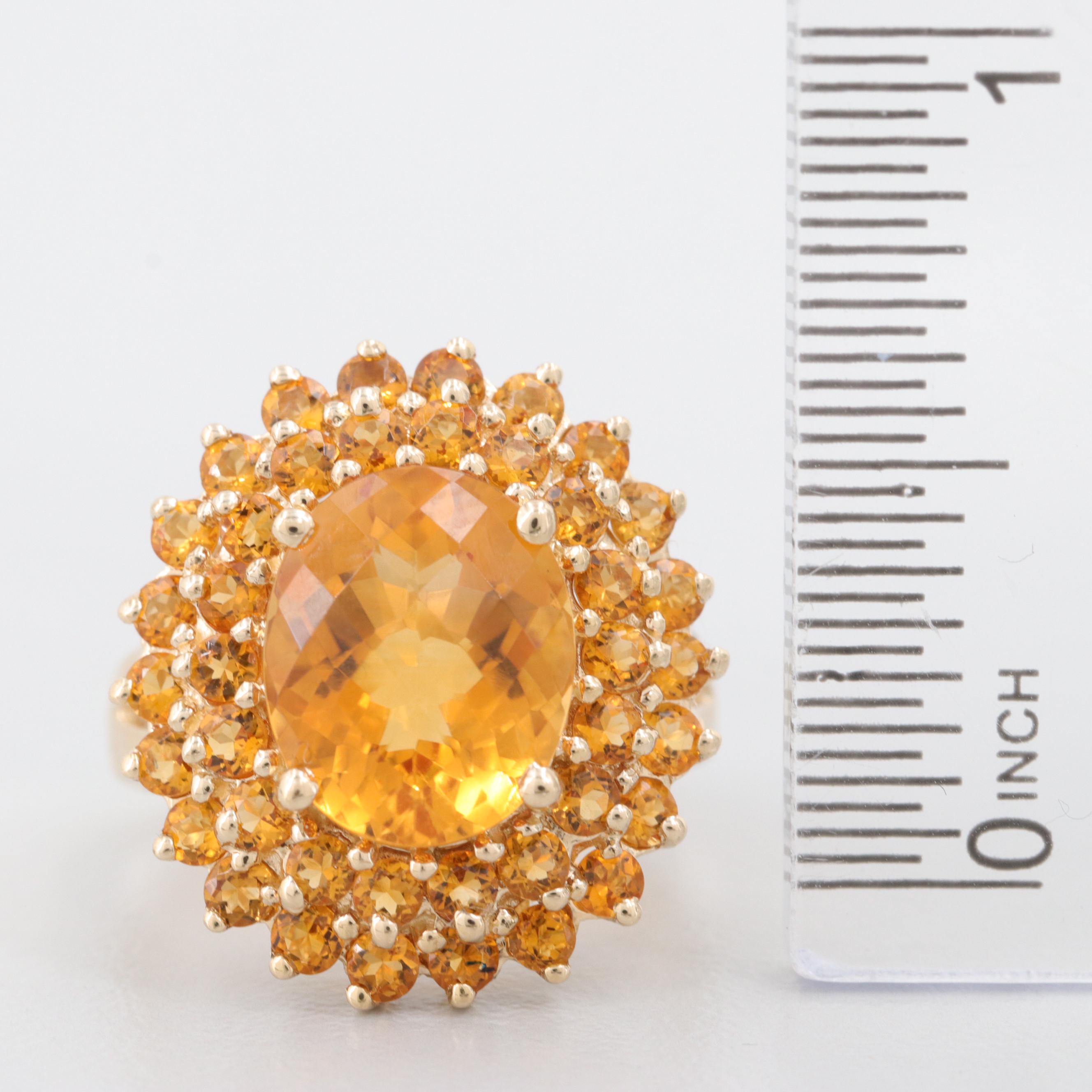 14K Yellow Gold Citrine Ring