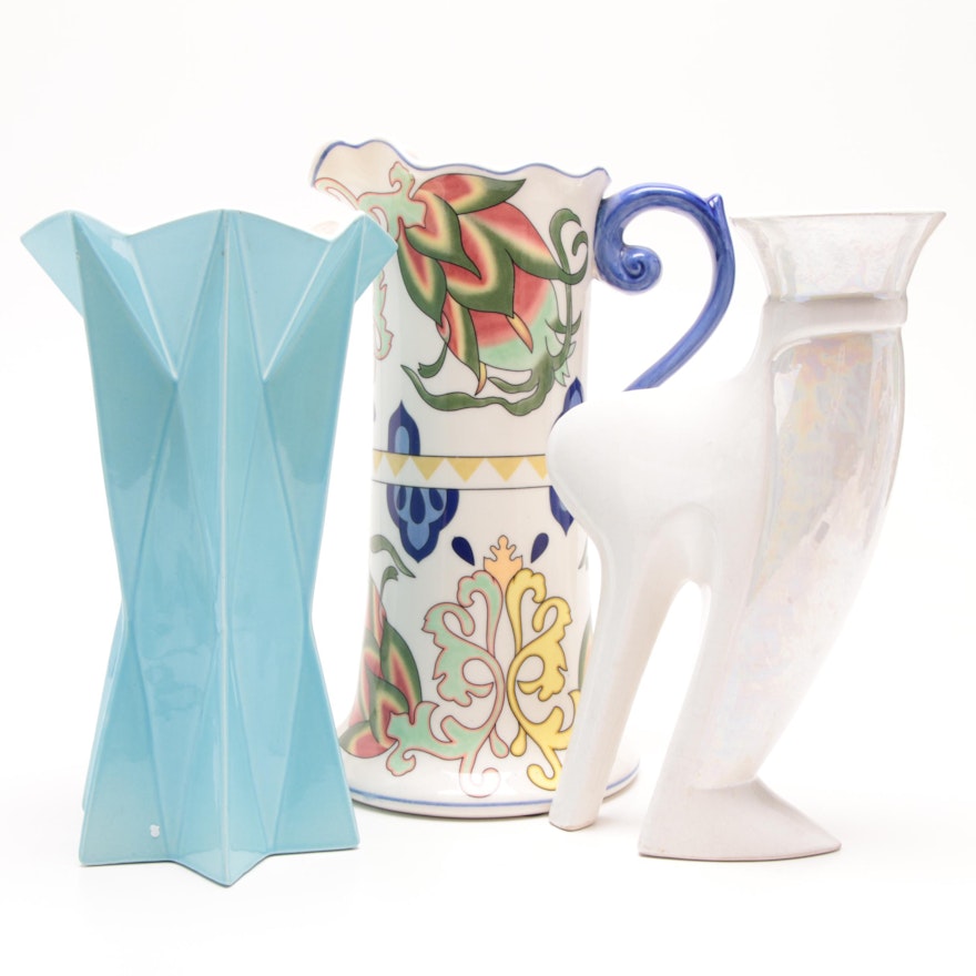 Ceramic Vases Including Red Wing