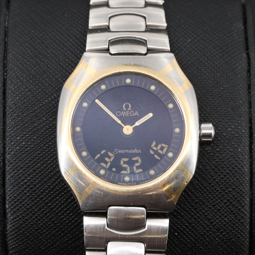 Omega Seamaster Polaris Analog/Digital Quartz Wristwatch, Circa 1988