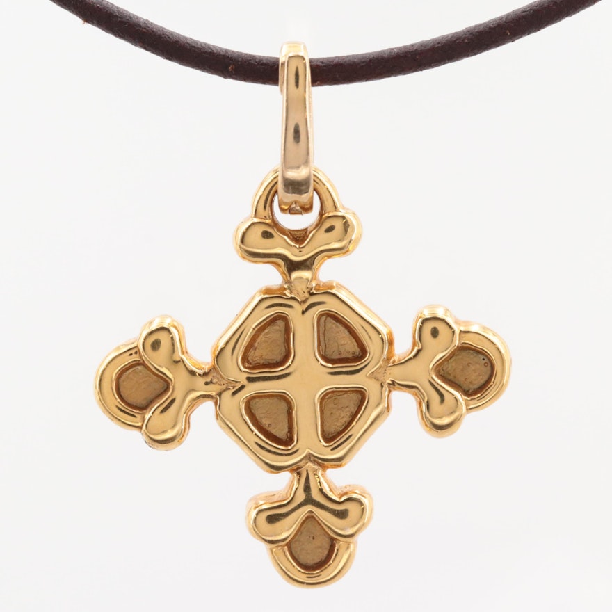 14K Yellow Gold Patonce Cross Necklace