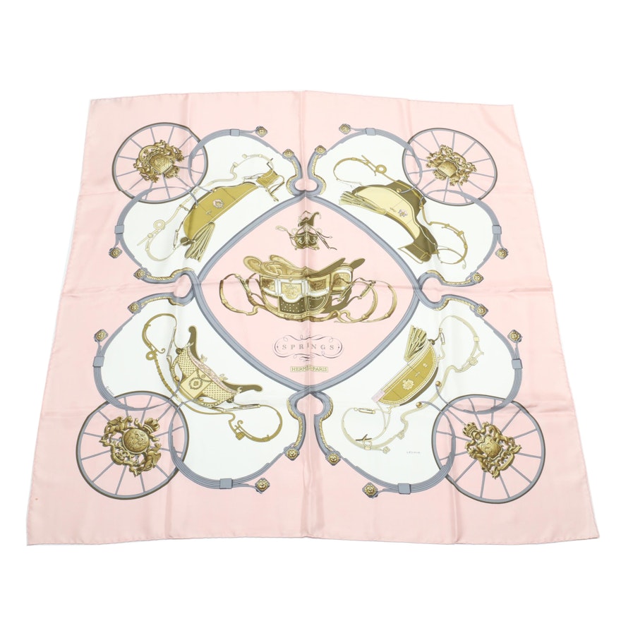 Hermès of Paris "Springs" Silk Scarf Designed by Philippe Ledoux, Made in France