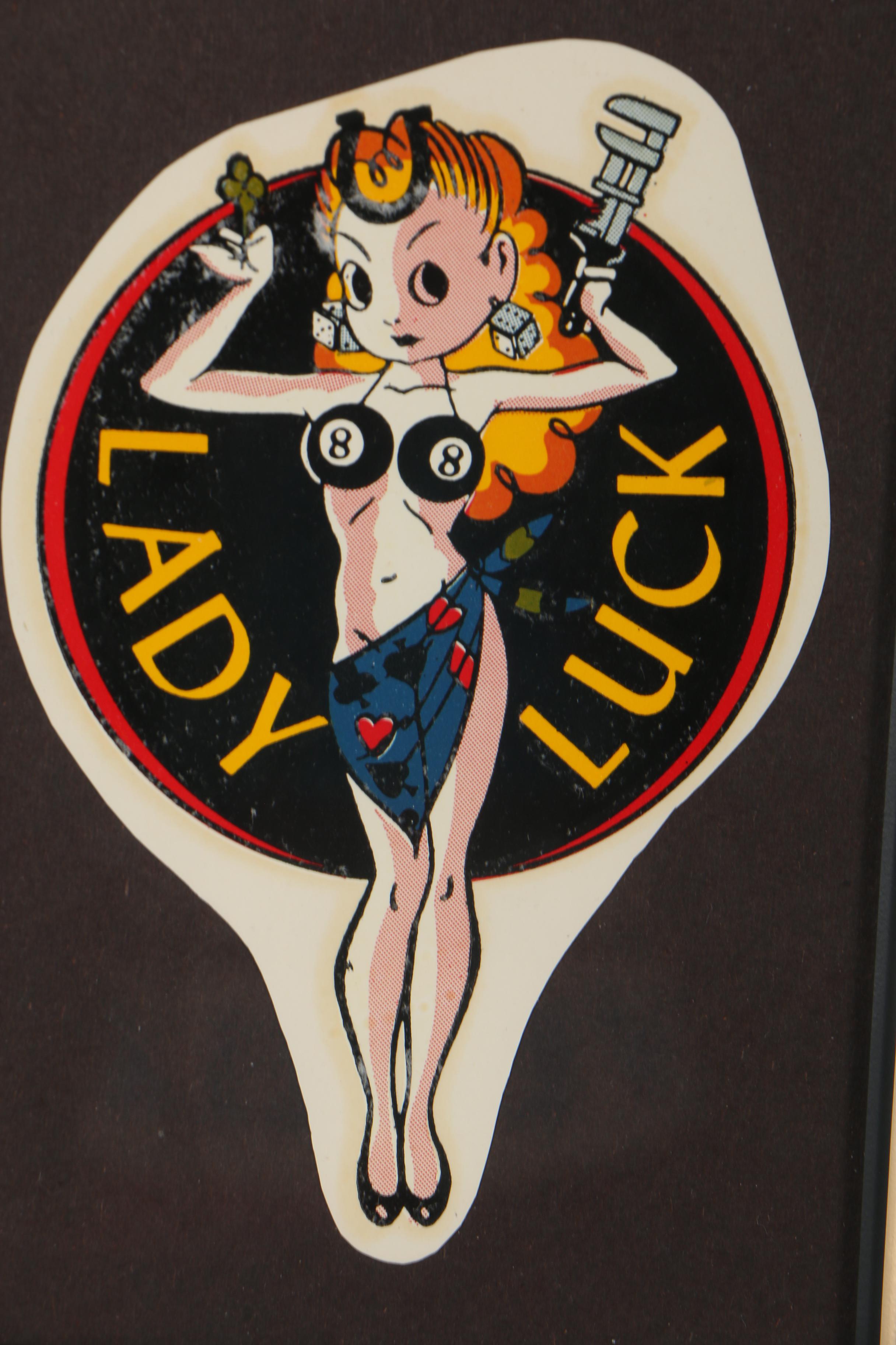 Lady Luck Water Slide Decal, Mid 20th Century