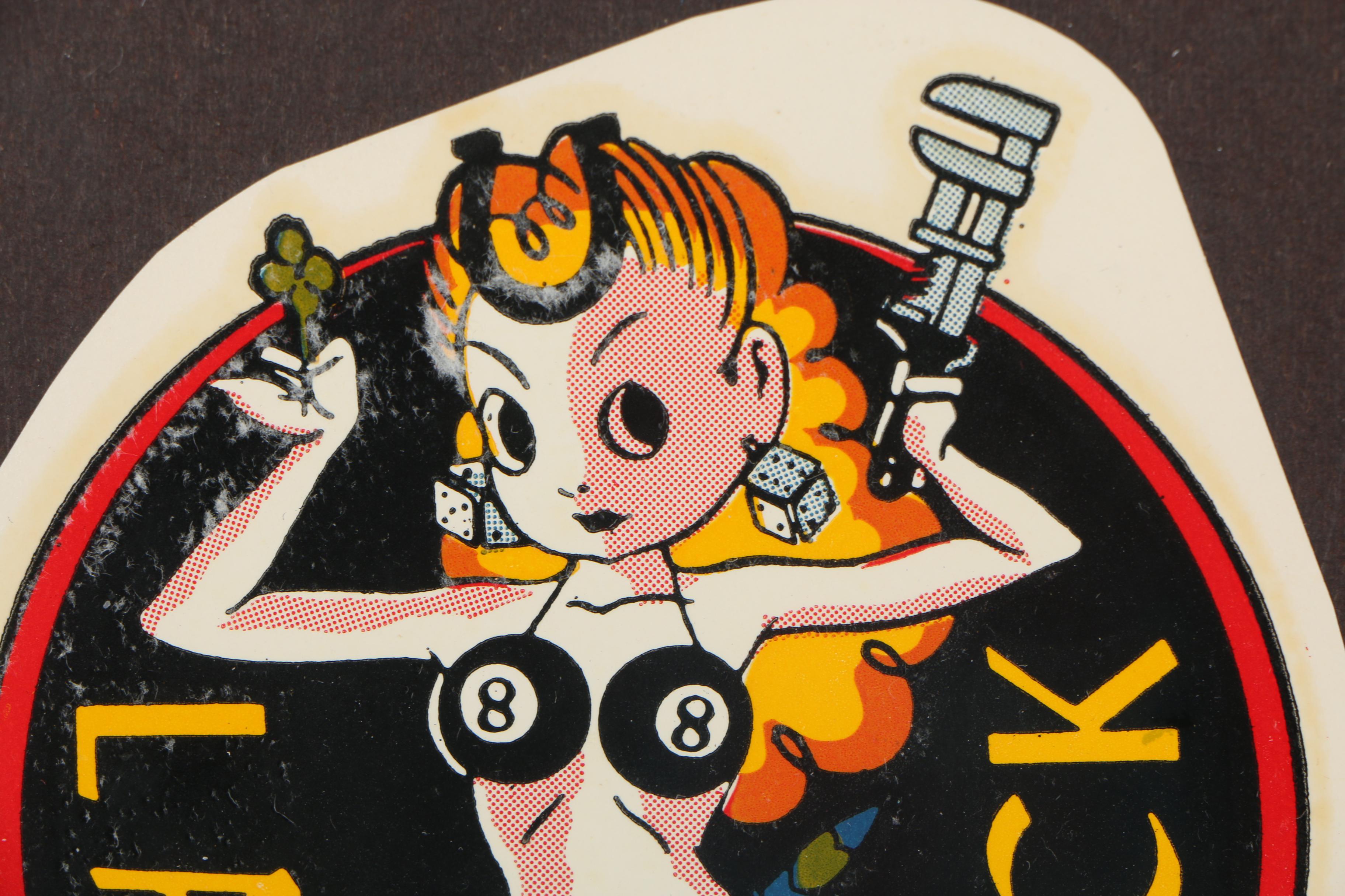 Lady Luck Water Slide Decal, Mid 20th Century