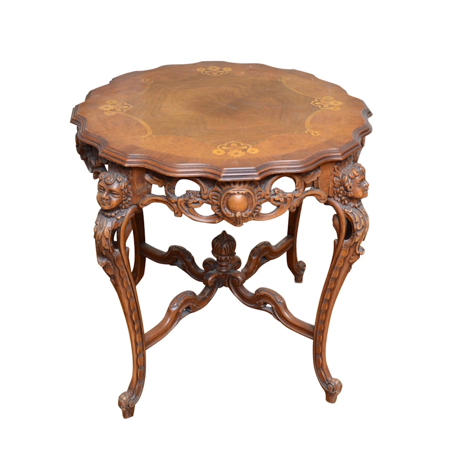 Neoclassical Style Table with Inlay Accents