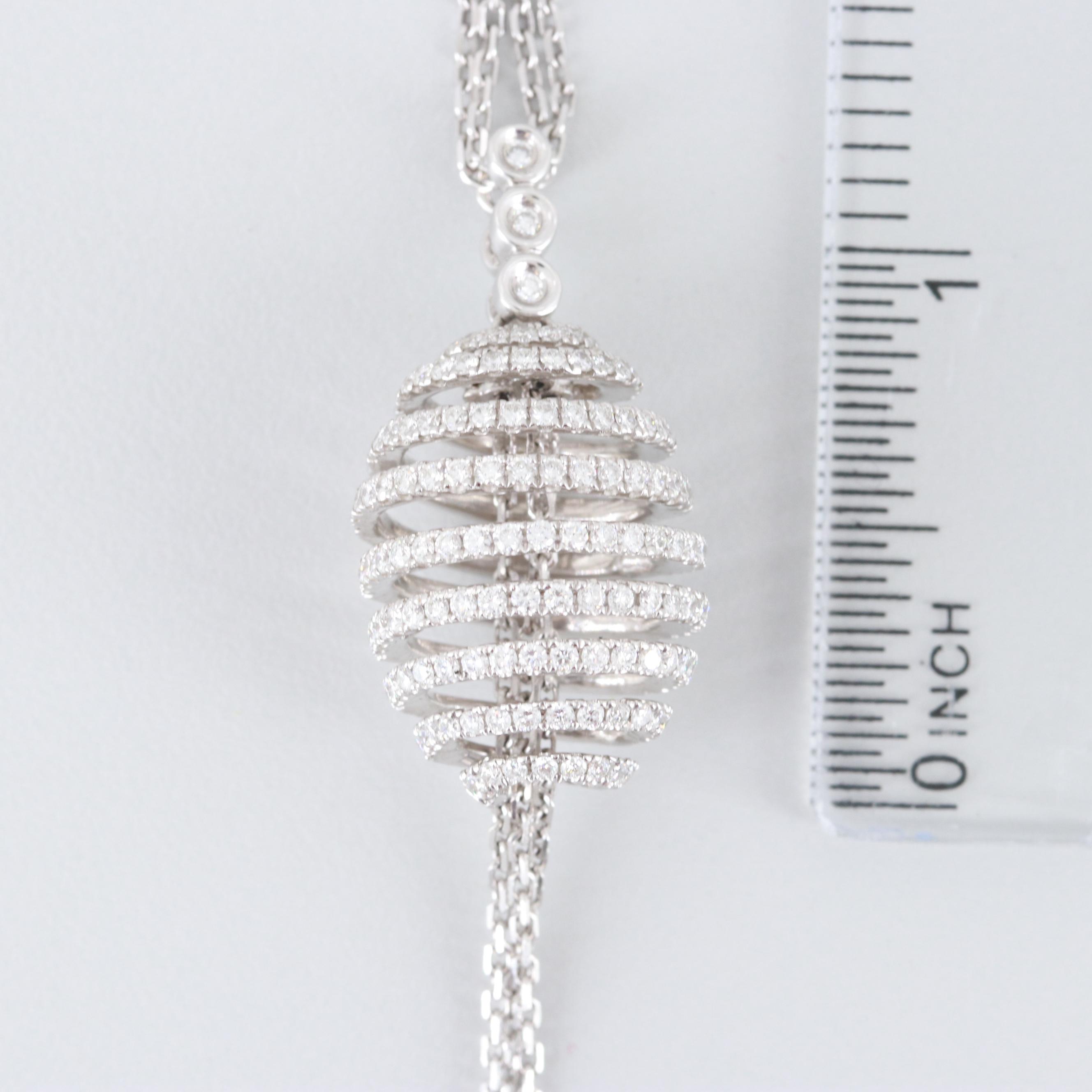 Piero Milano 18K White Gold 1.29 CTW Diamond Double Strand Necklace