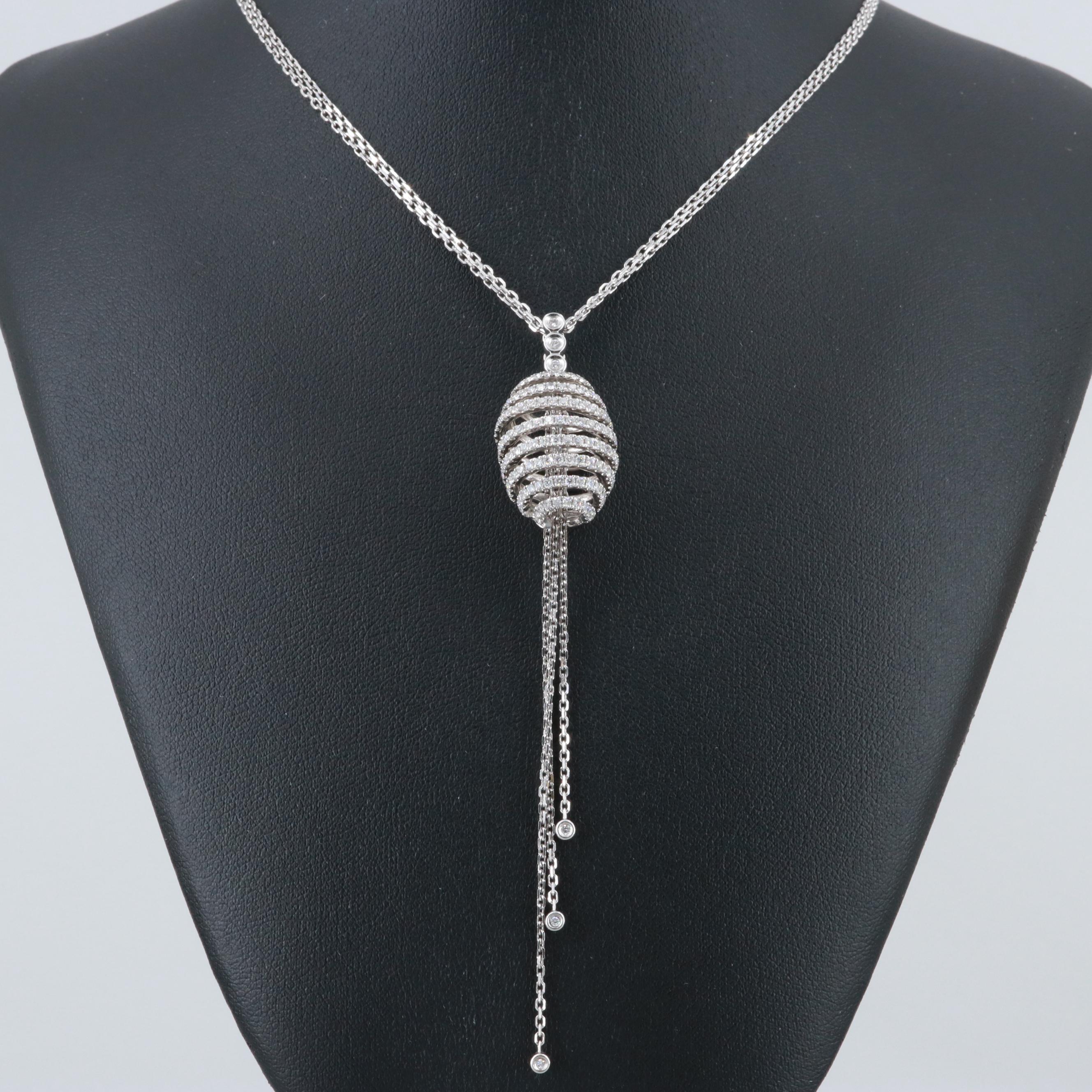 Piero Milano 18K White Gold 1.29 CTW Diamond Double Strand Necklace