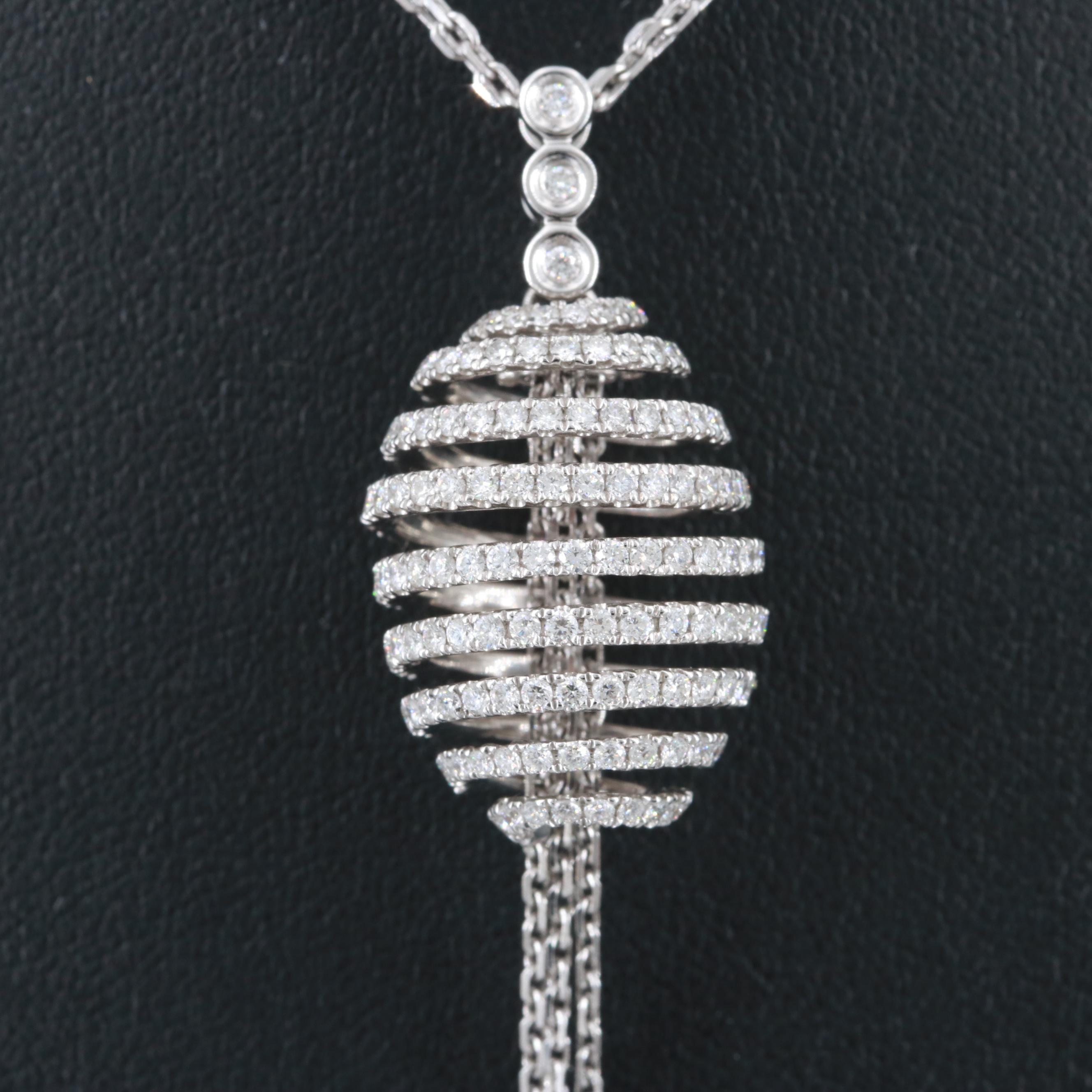 Piero Milano 18K White Gold 1.29 CTW Diamond Double Strand Necklace