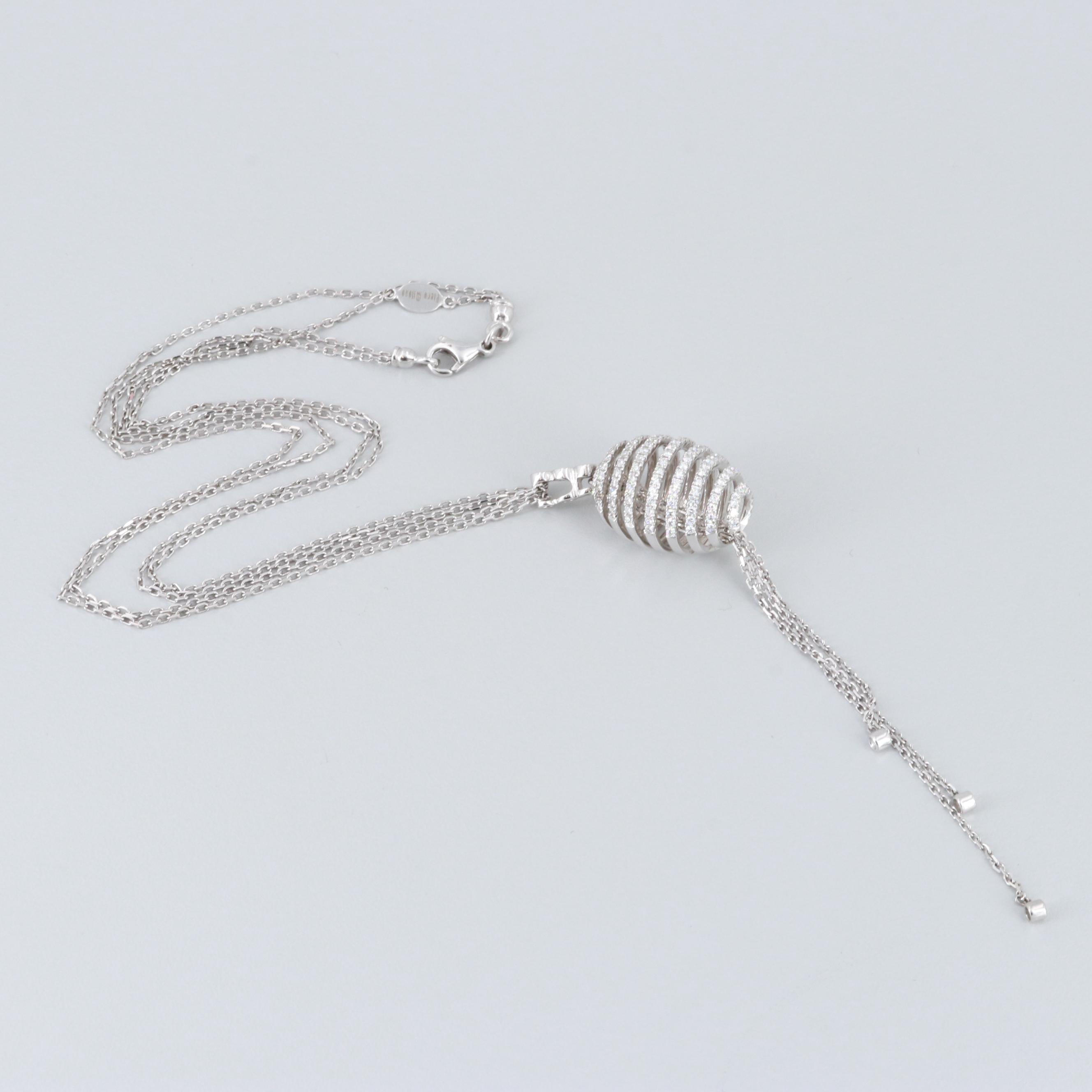 Piero Milano 18K White Gold 1.29 CTW Diamond Double Strand Necklace