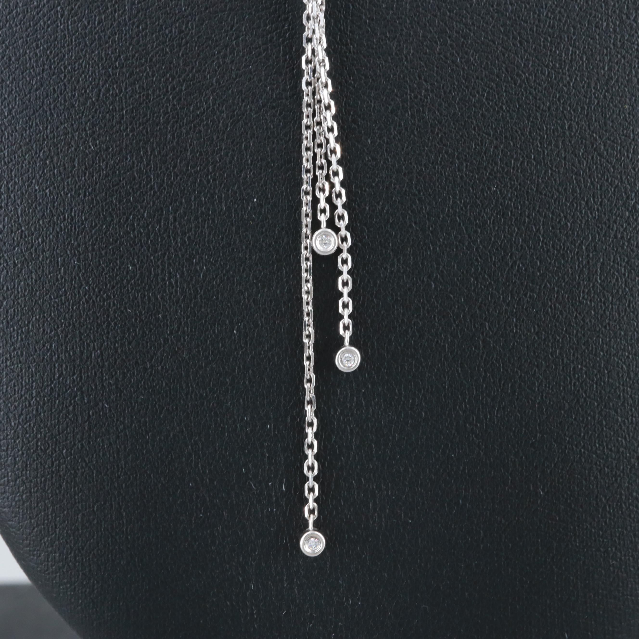 Piero Milano 18K White Gold 1.29 CTW Diamond Double Strand Necklace