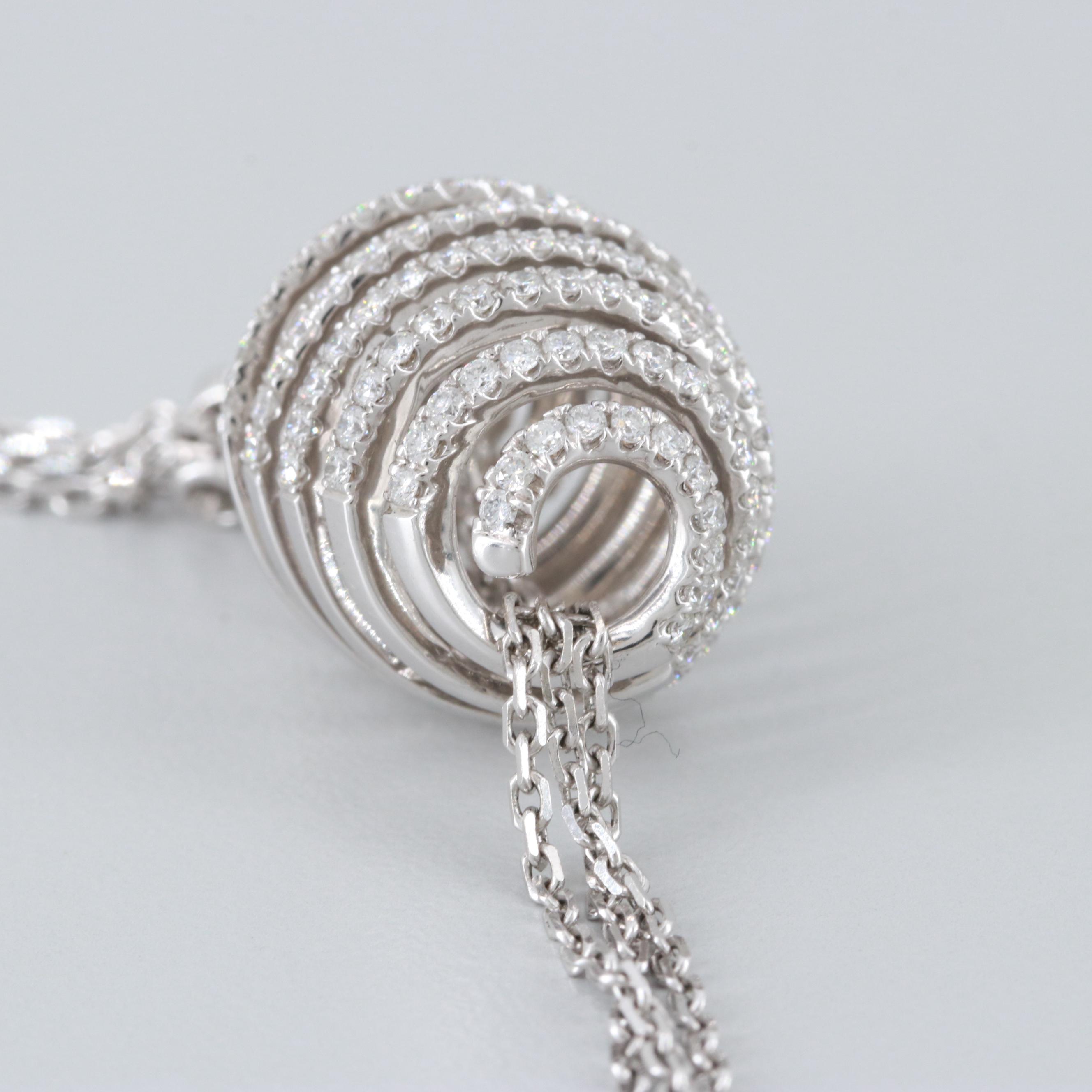 Piero Milano 18K White Gold 1.29 CTW Diamond Double Strand Necklace