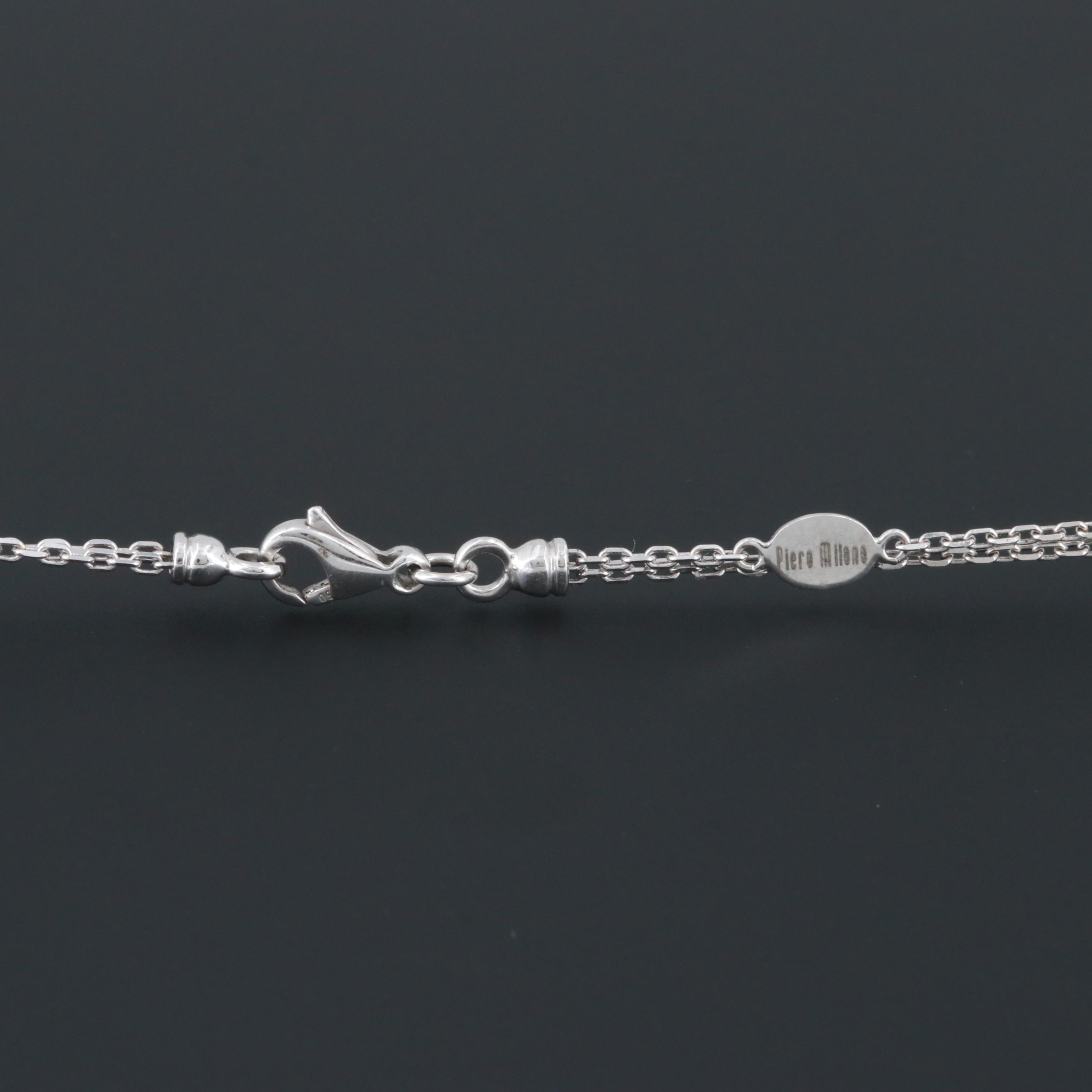 Piero Milano 18K White Gold 1.29 CTW Diamond Double Strand Necklace