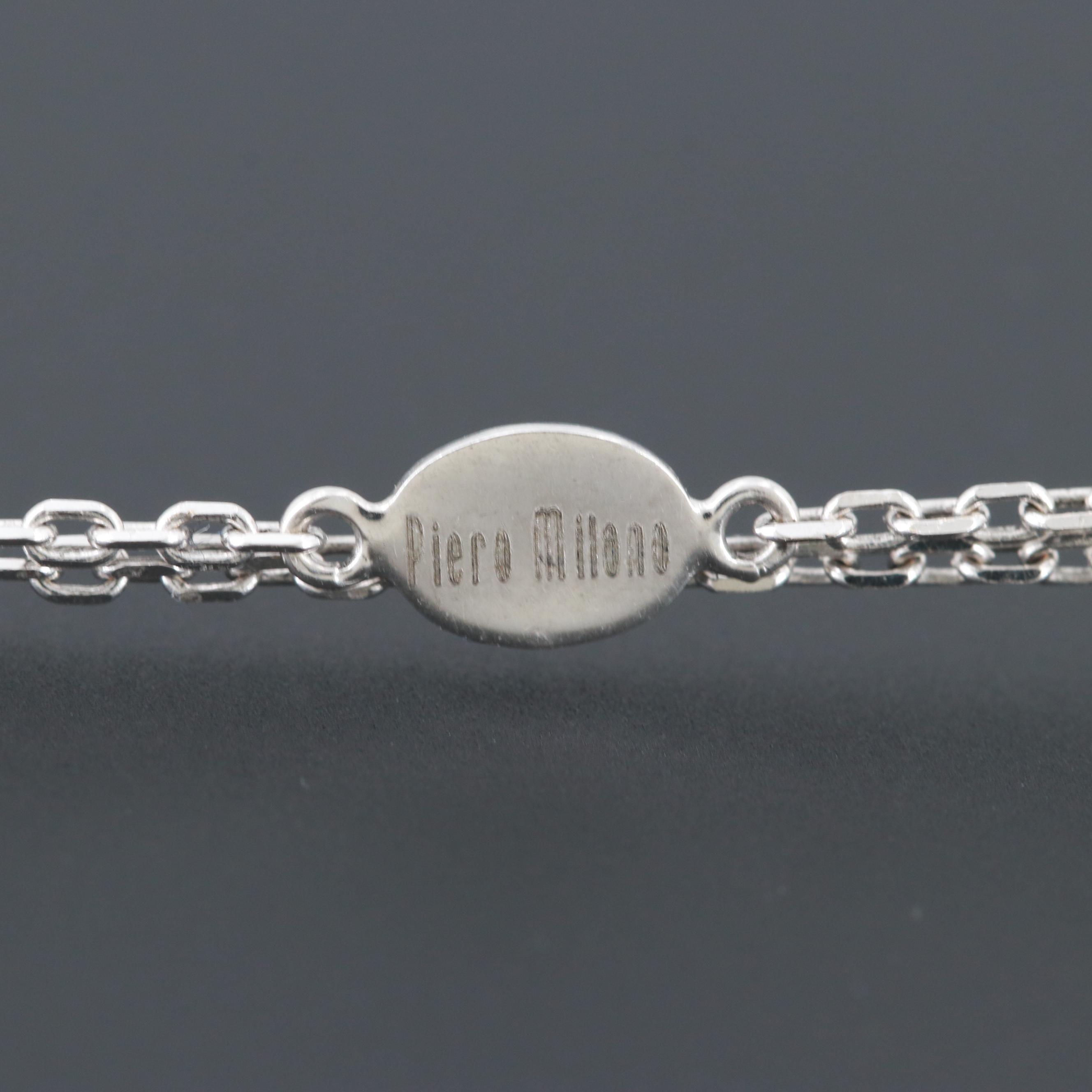 Piero Milano 18K White Gold 1.29 CTW Diamond Double Strand Necklace