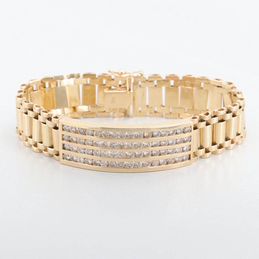 14K Yellow Gold 4.16 CTW Diamond Bracelet