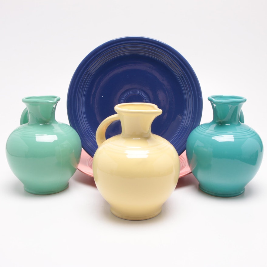 Homer Laughlin "Fiesta" Carafes and Plates, Mid-Century