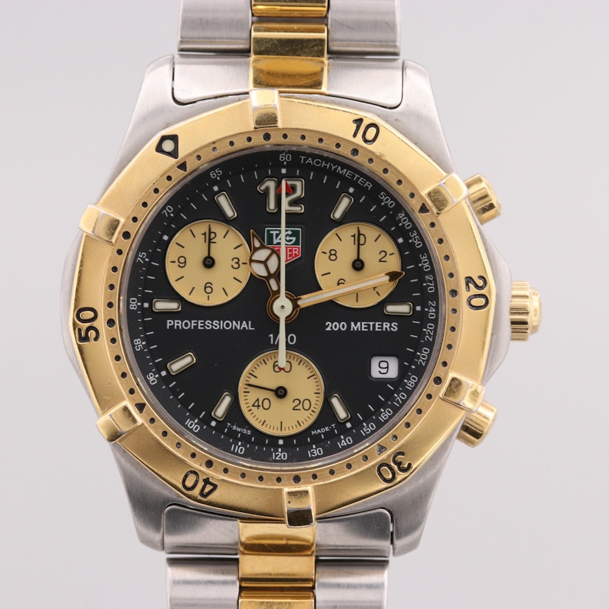 TAG Heuer Two Tone Stainless Steel Chronograph Wristwatch