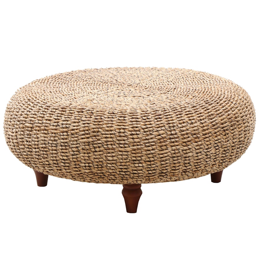 Ottoman in Woven Banana Fiber by Padma's Plantation