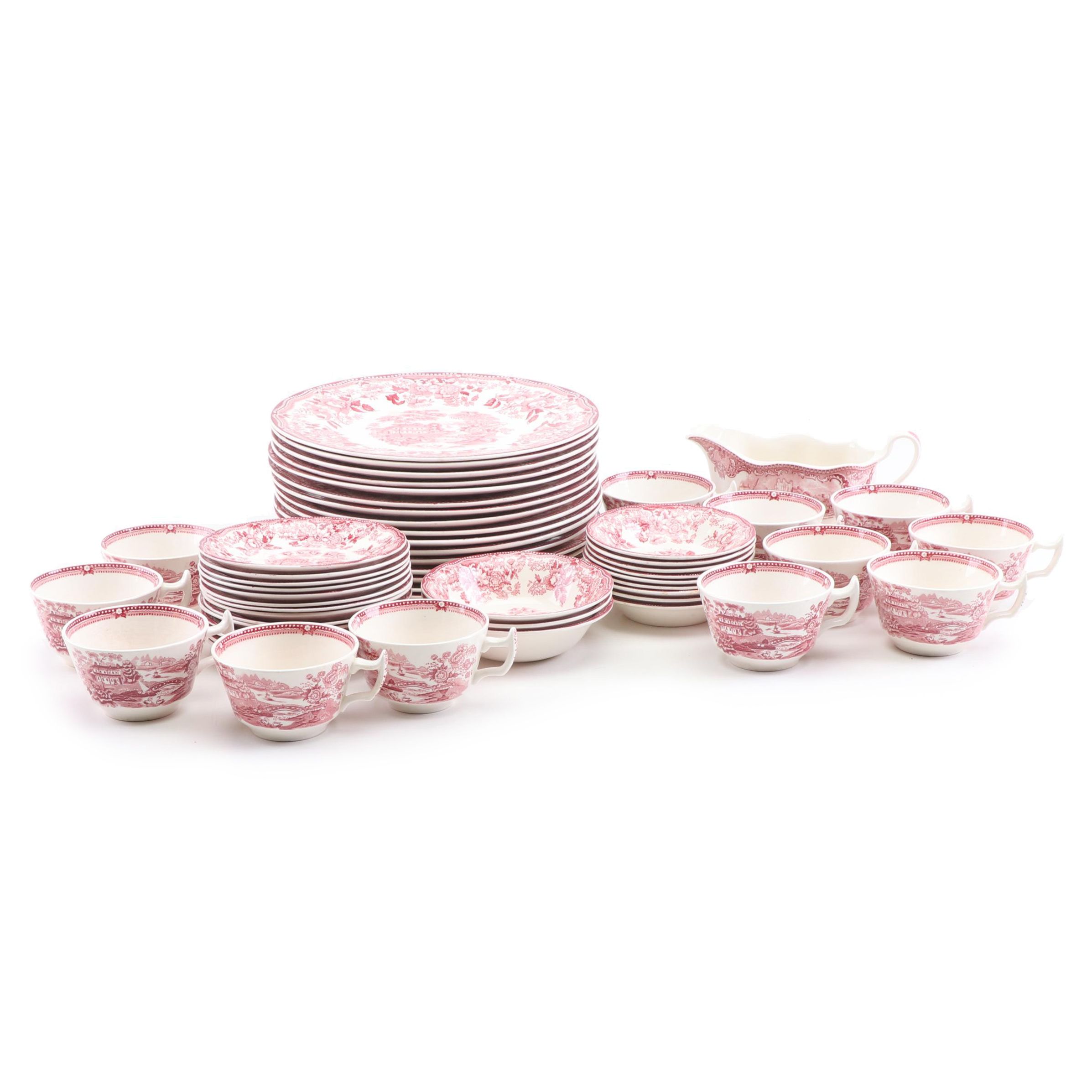 Alfred Meakin "Tonquin" Pink Staffordshire Ironstone Dinnerware