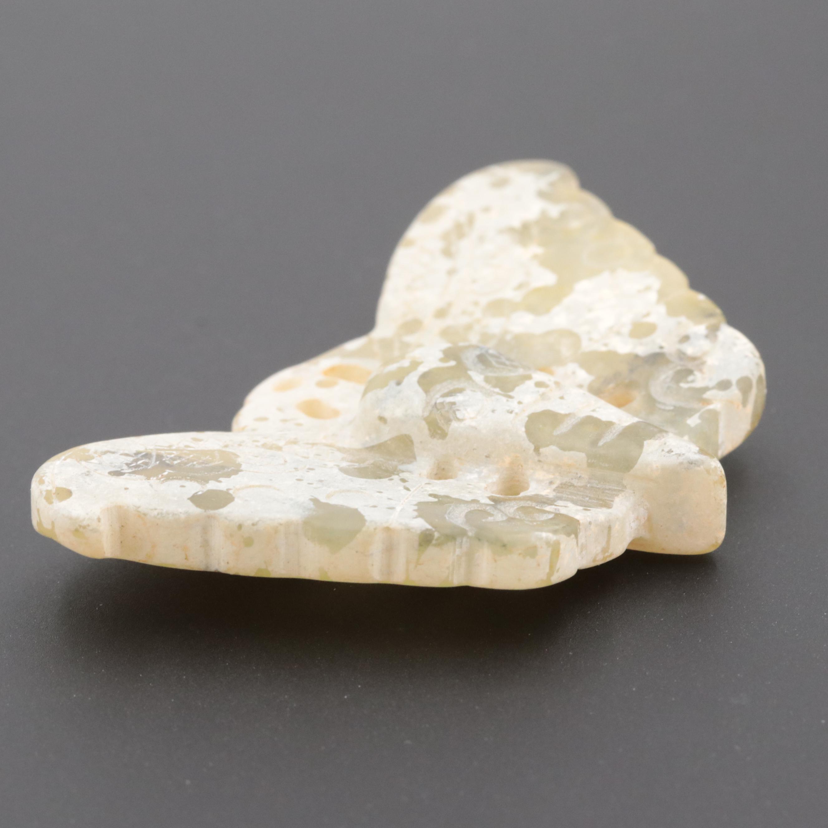 Loose Serpentine Stones in Carved Butterfly Motif