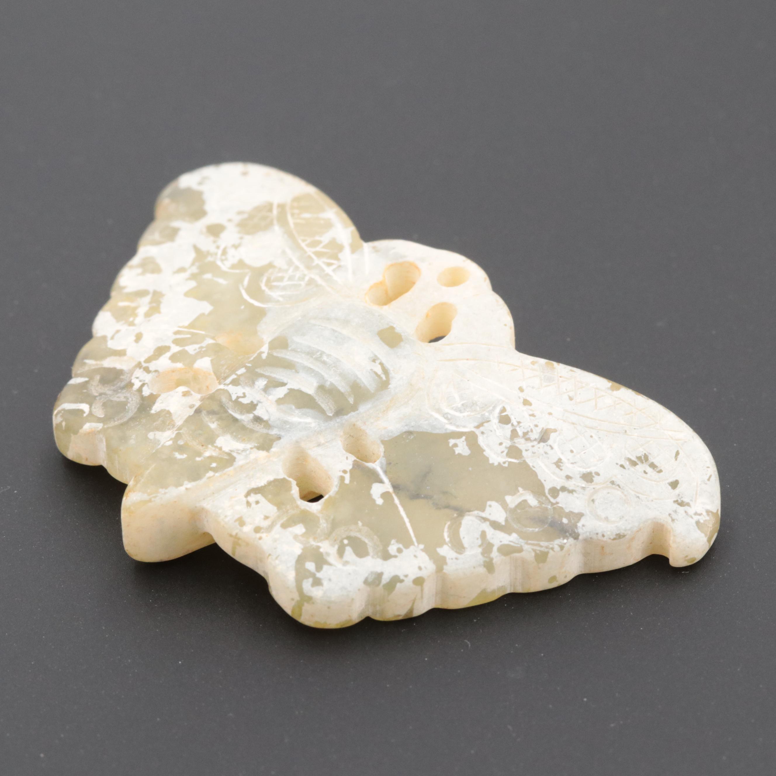 Loose Serpentine Stones in Carved Butterfly Motif