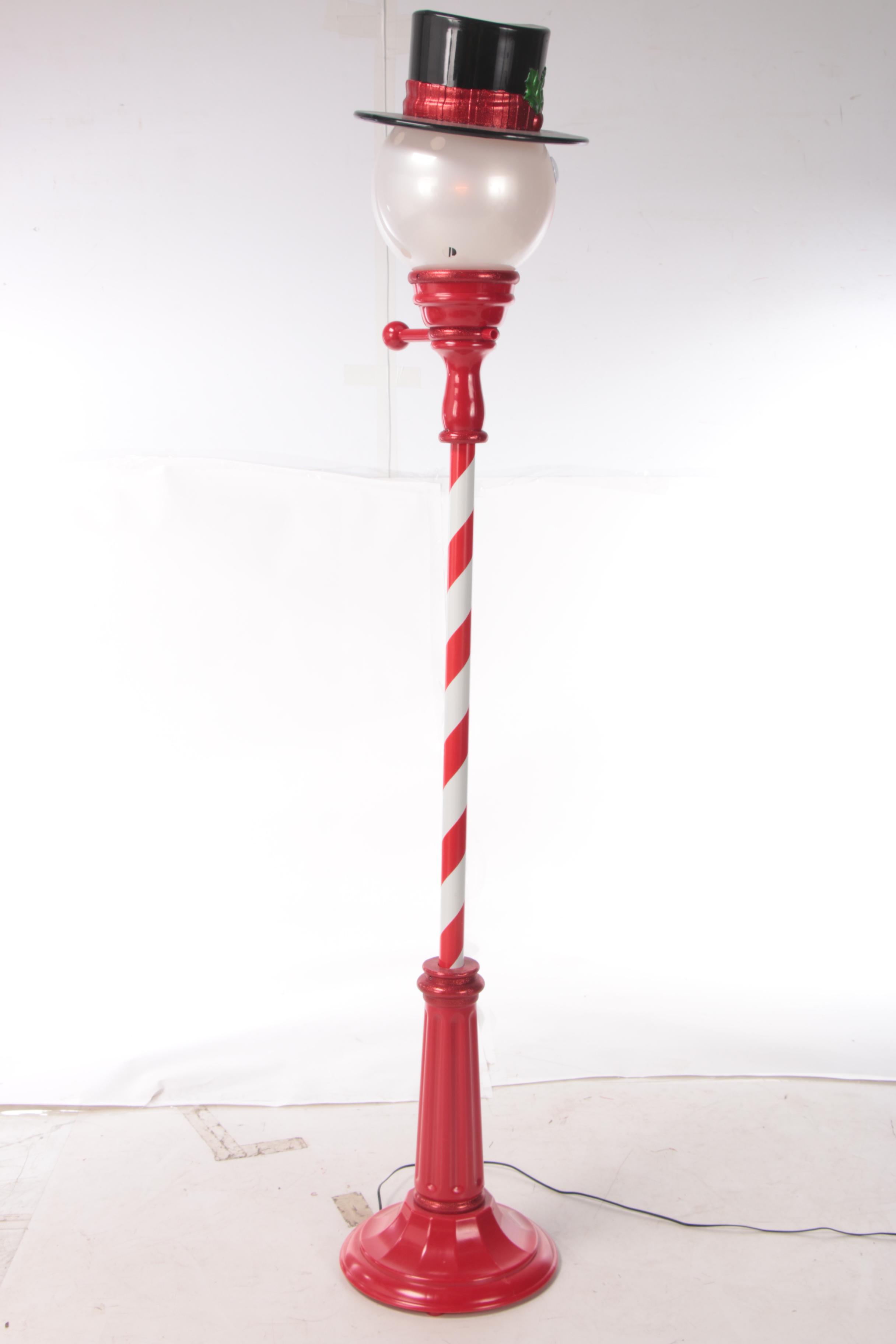 Outdoor Snowman Lamp Post