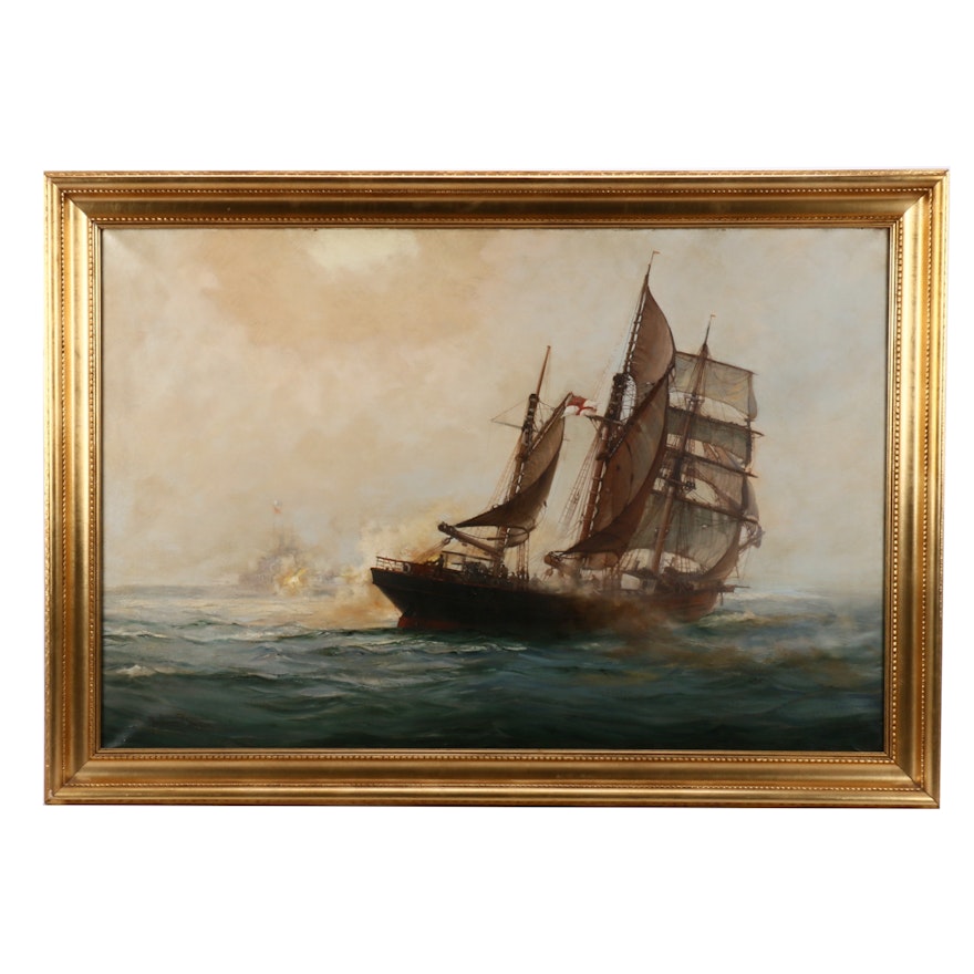 Montague J. Dawson Oil Painting "The Q-Ship Mary Mitchell"