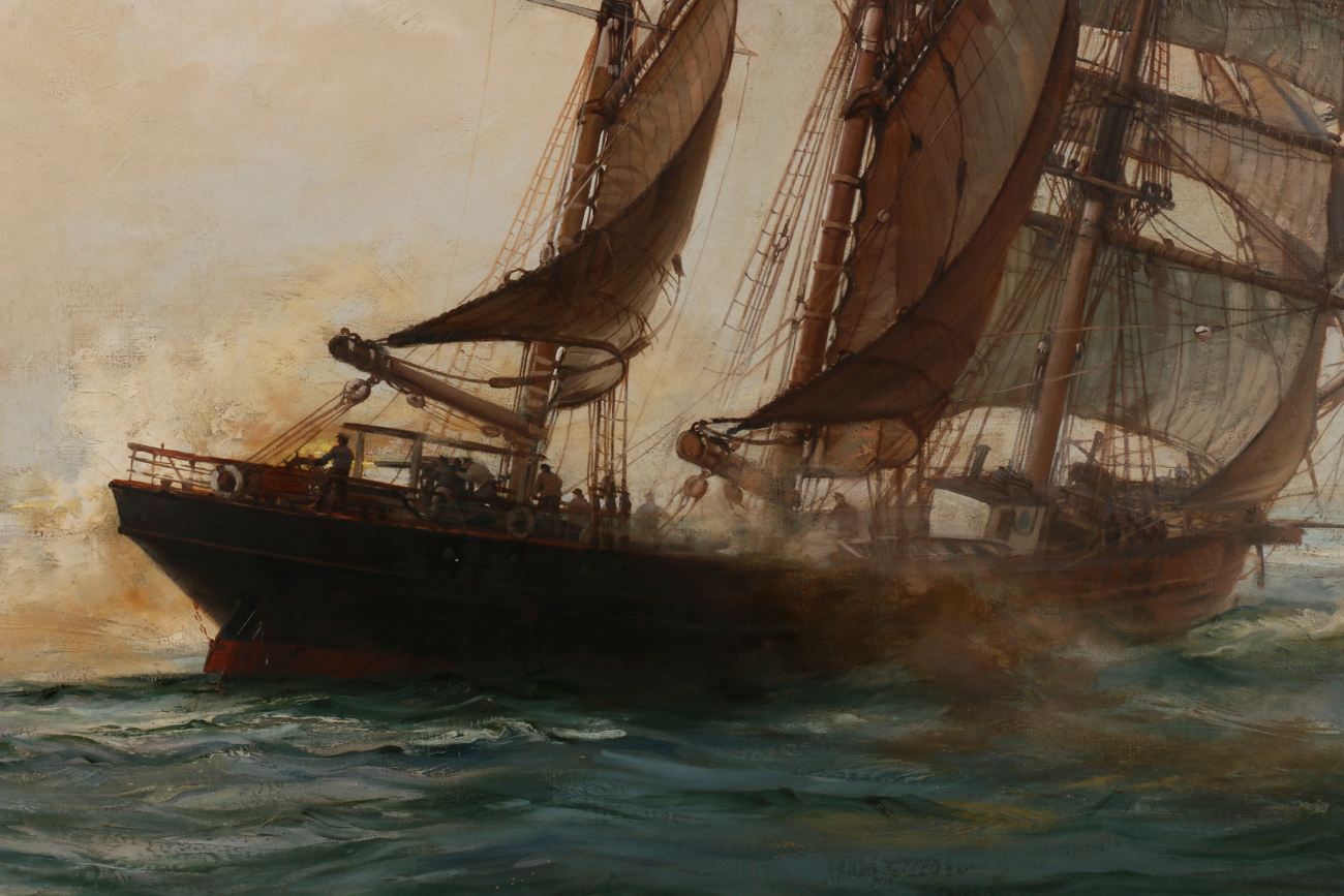 Montague J. Dawson Oil Painting "The Q-Ship Mary Mitchell"