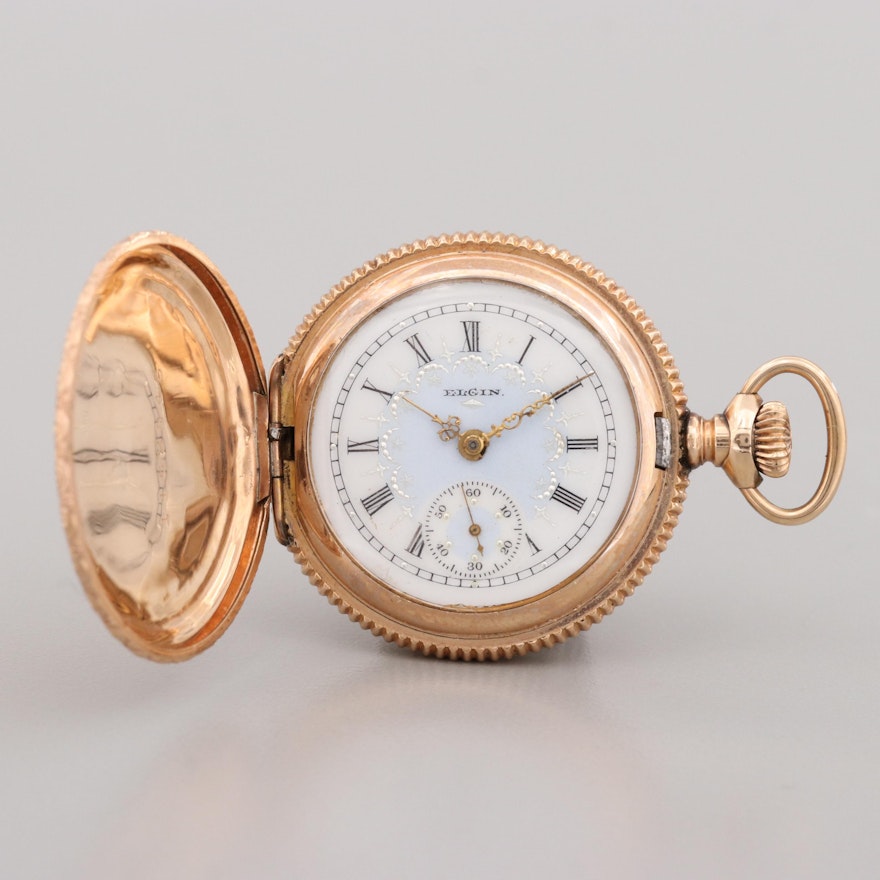 Antique Elgin Green and Yellow Gold Filled Pocket Watch, 1904